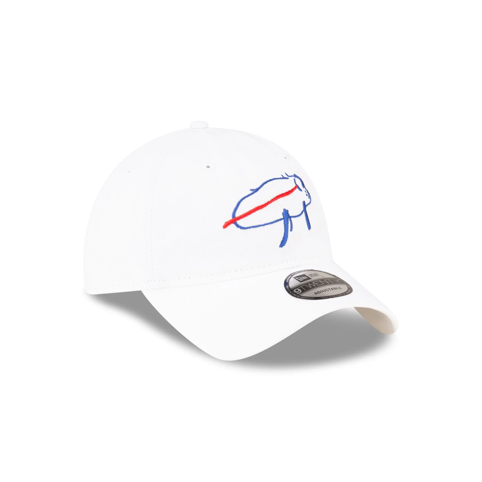 Buffalo Bills Billustration White 9TWENTY Adjustable Hat - Image 3