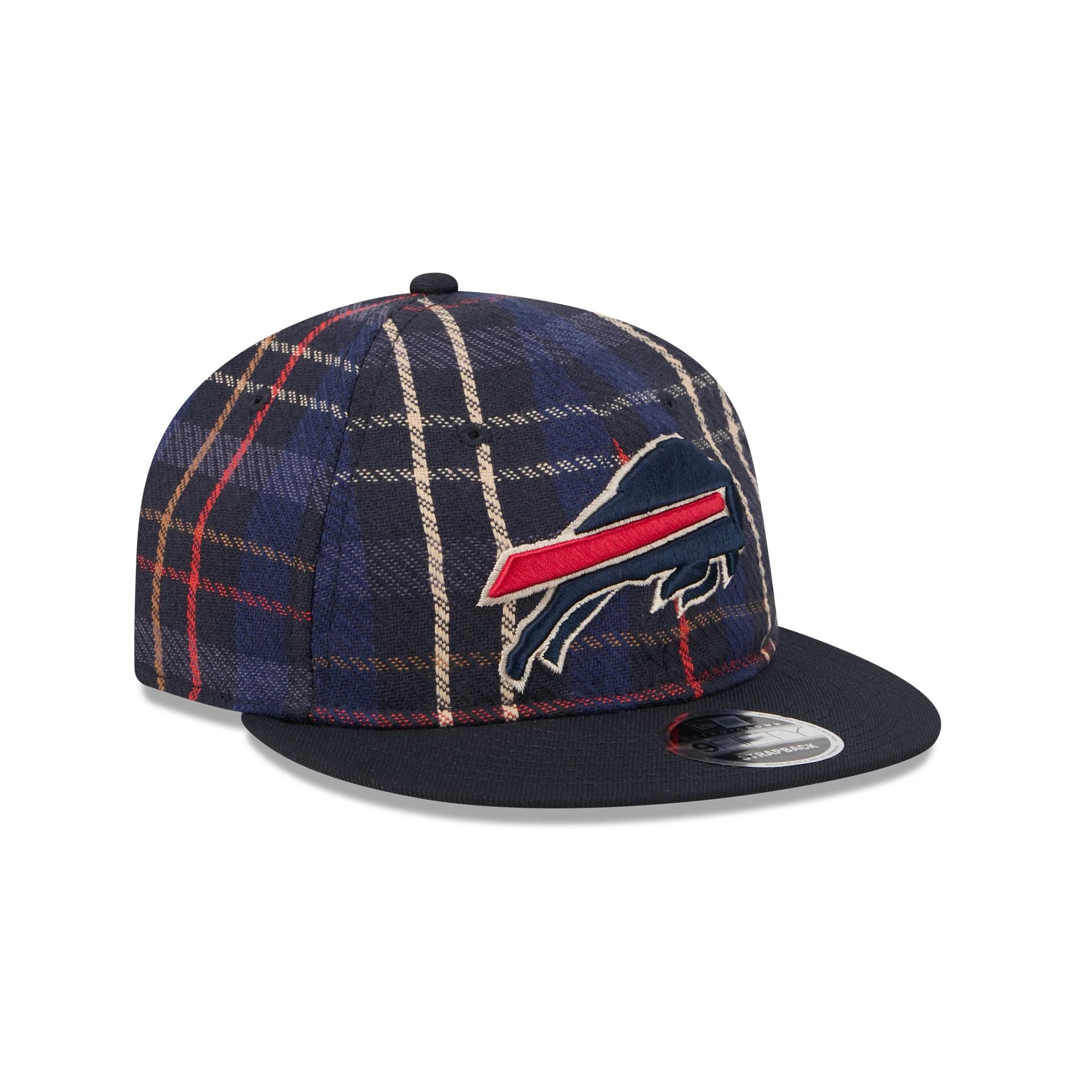 Buffalo Bills Grunge Plaid Retro Crown 9FIFTY Adjustable Hat - Image 3