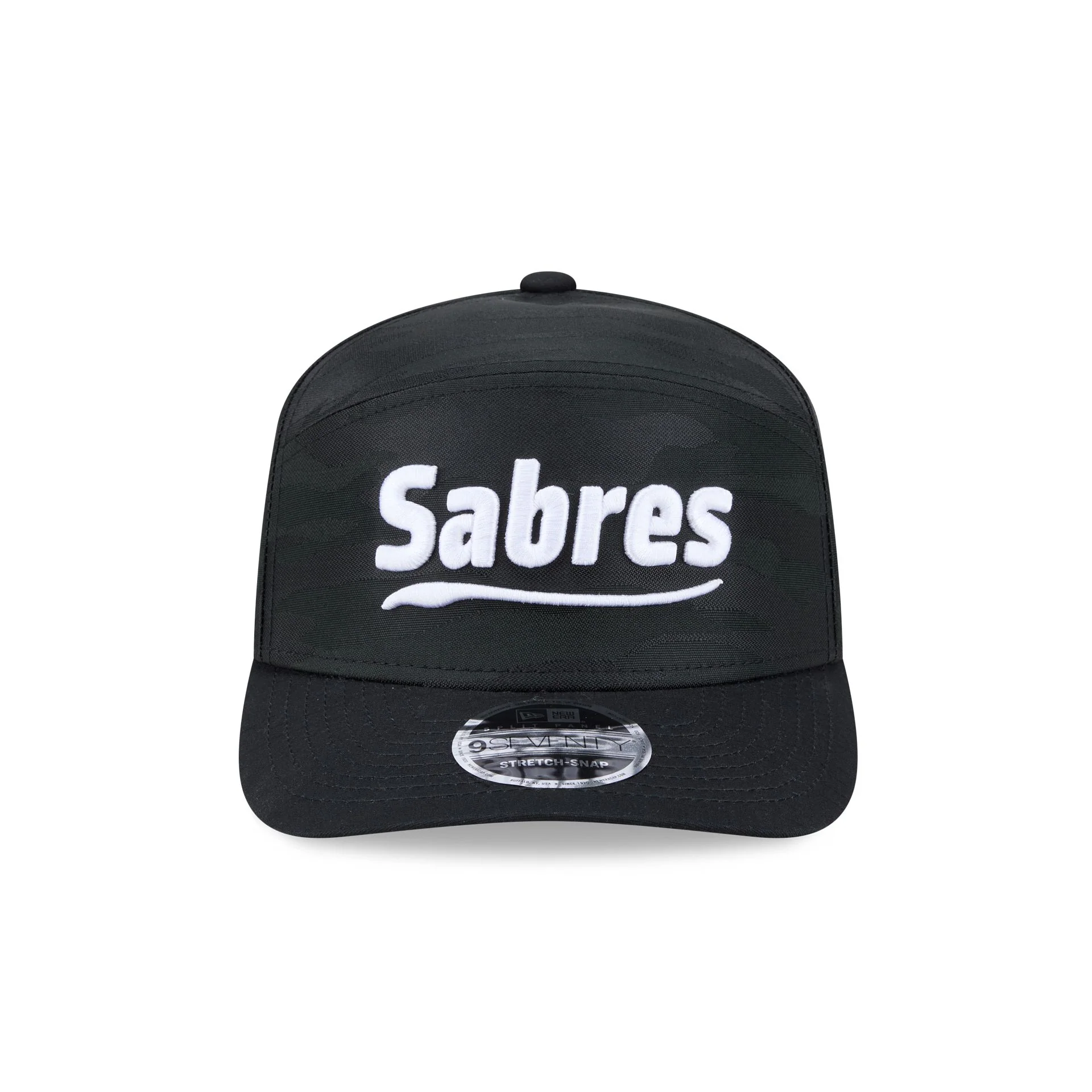 Buffalo Sabres Black Camo Split Panel 9SEVENTY Stretch-Snap Hat - Image 2