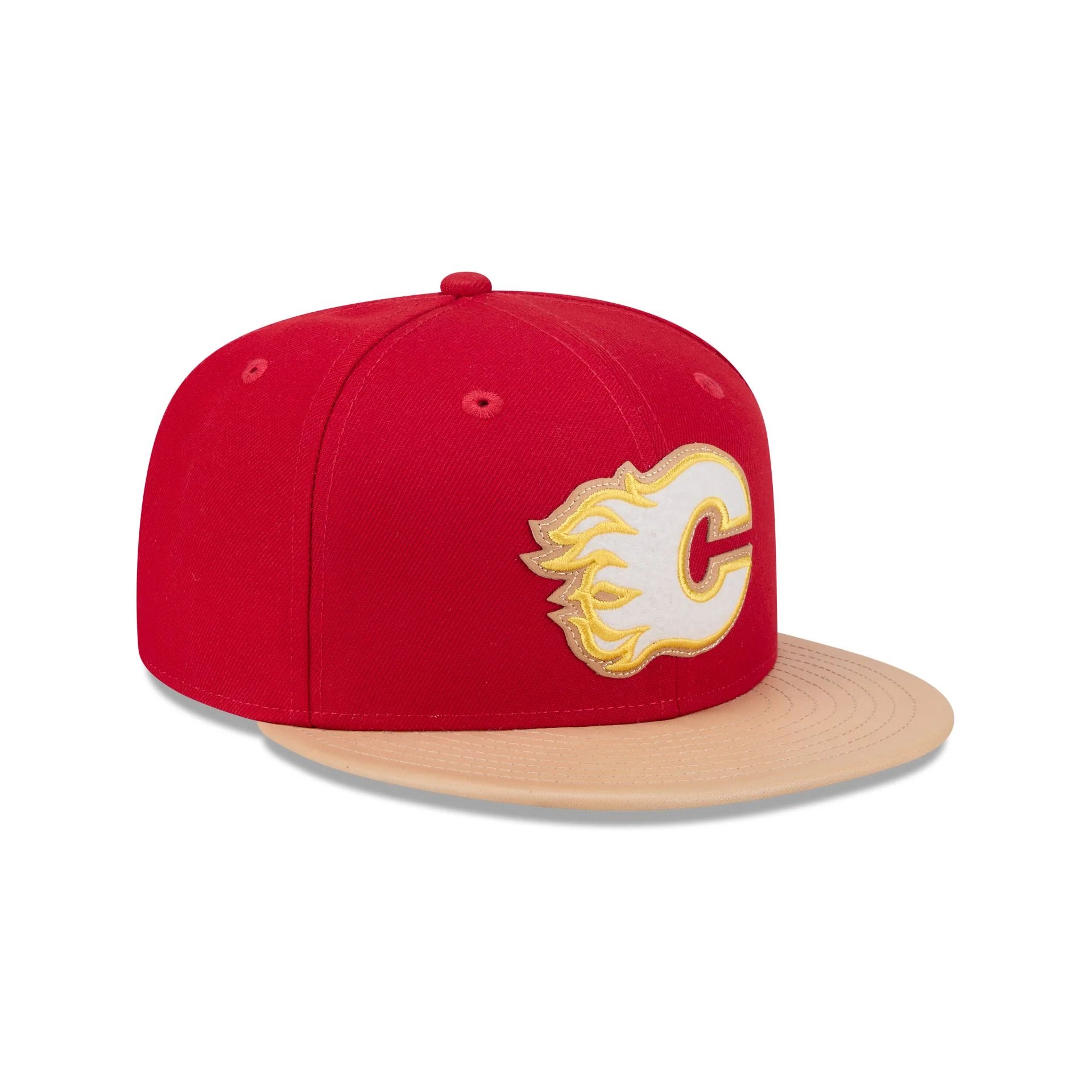 Calgary Flames Leather Visor 59FIFTY Fitted Hat - Image 3