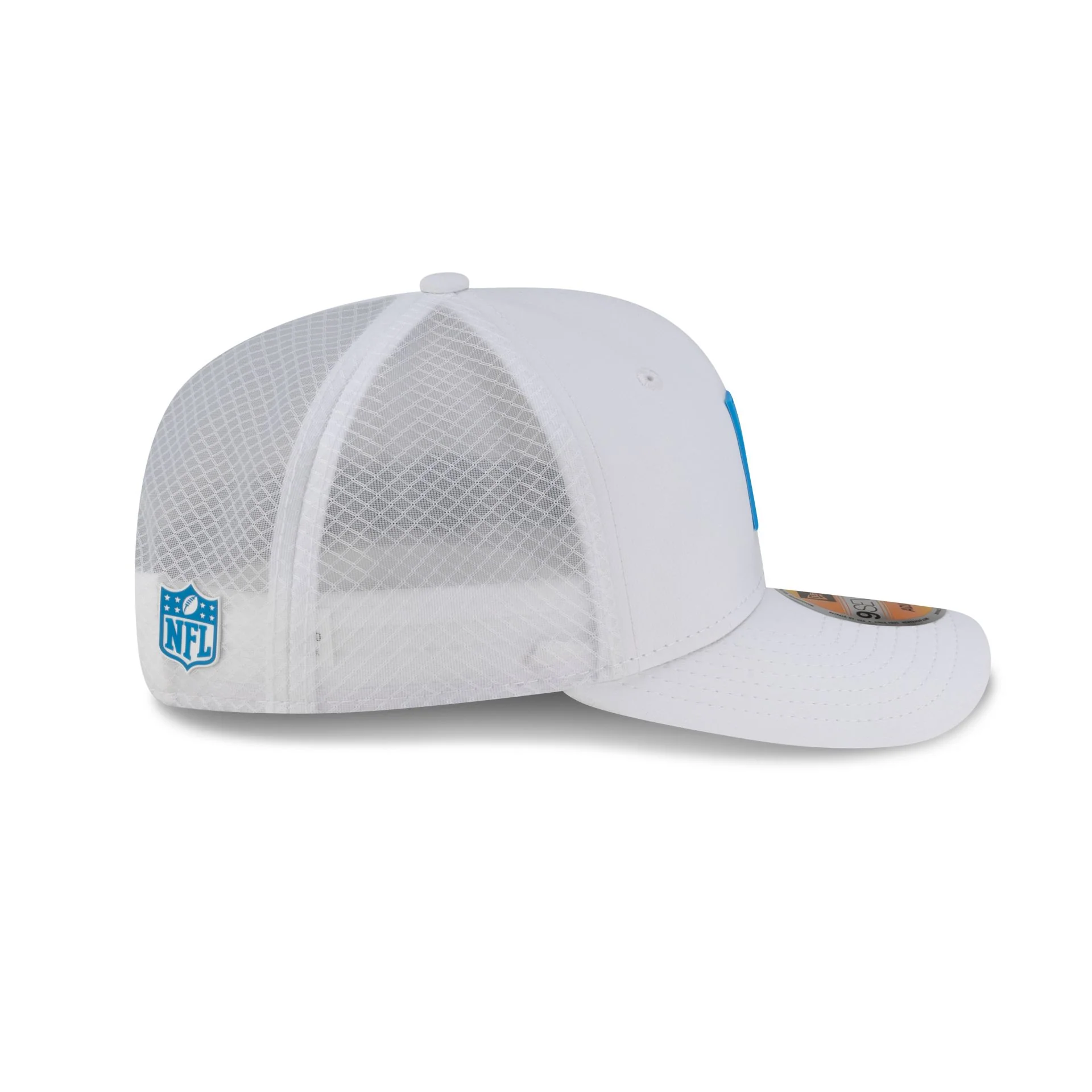 Carolina Panthers 2025 Sideline Hot Weather White 9SEVENTY Trucker Hat - Image 5