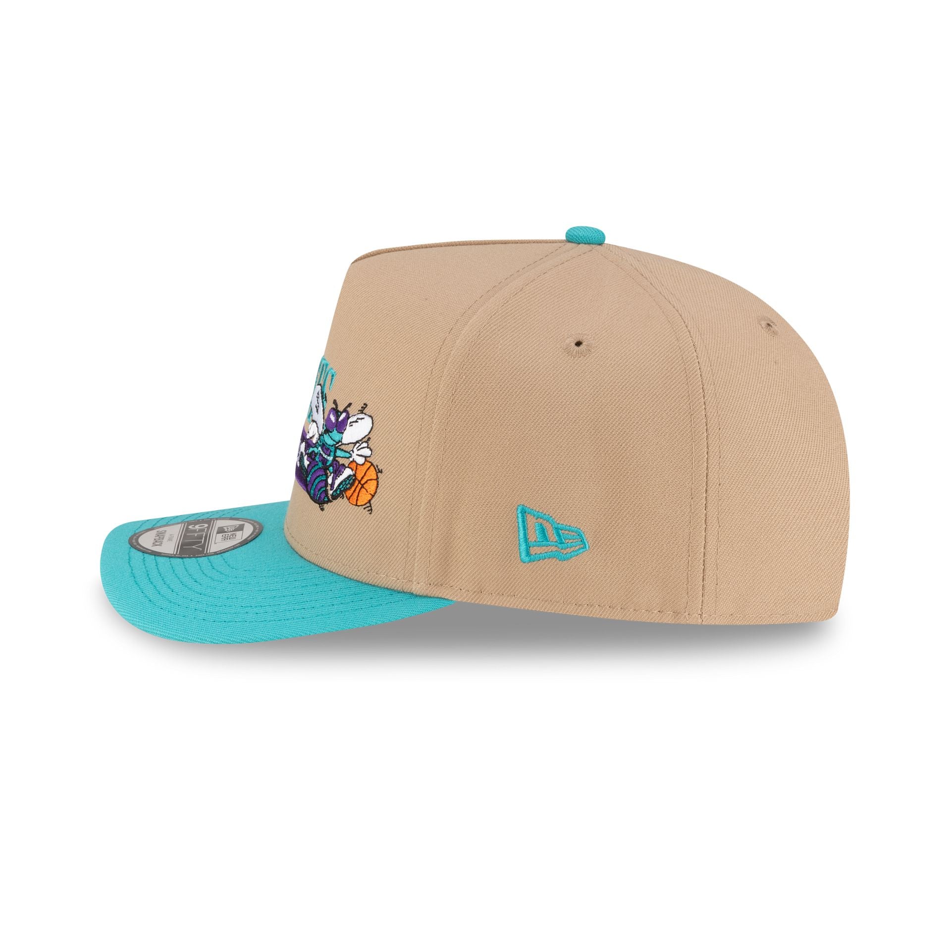 Charlotte Hornets 1988-2002 Hardwood Classics Liner Camel 9FIFTY A-Frame Snapback Hat - Image 5