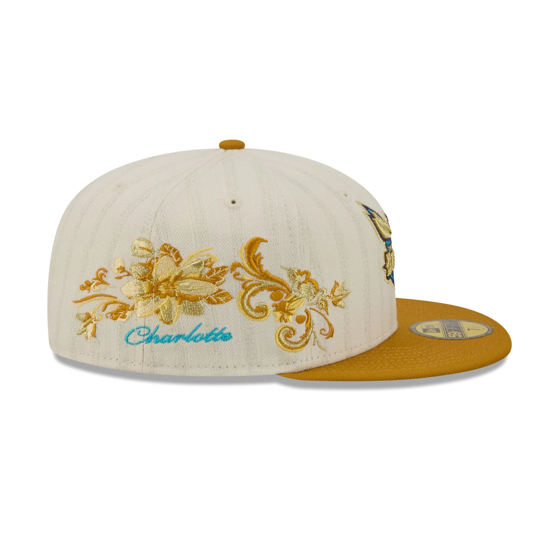 Charlotte Hornets Chrome Herringbone 59FIFTY Fitted Hat - Image 4
