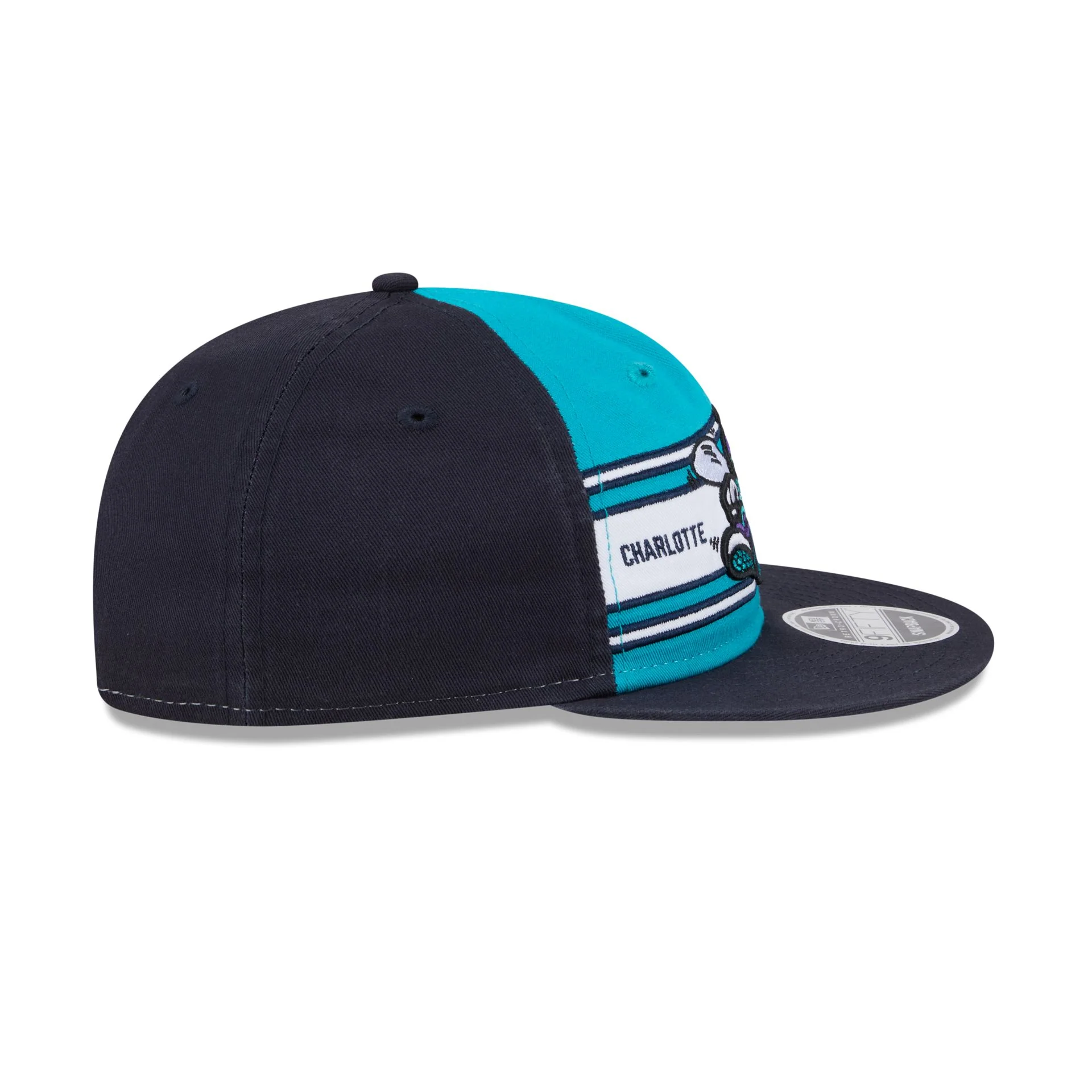 Charlotte Hornets Team Stripes Retro Crown 9FIFTY Snapback Hat - Image 5