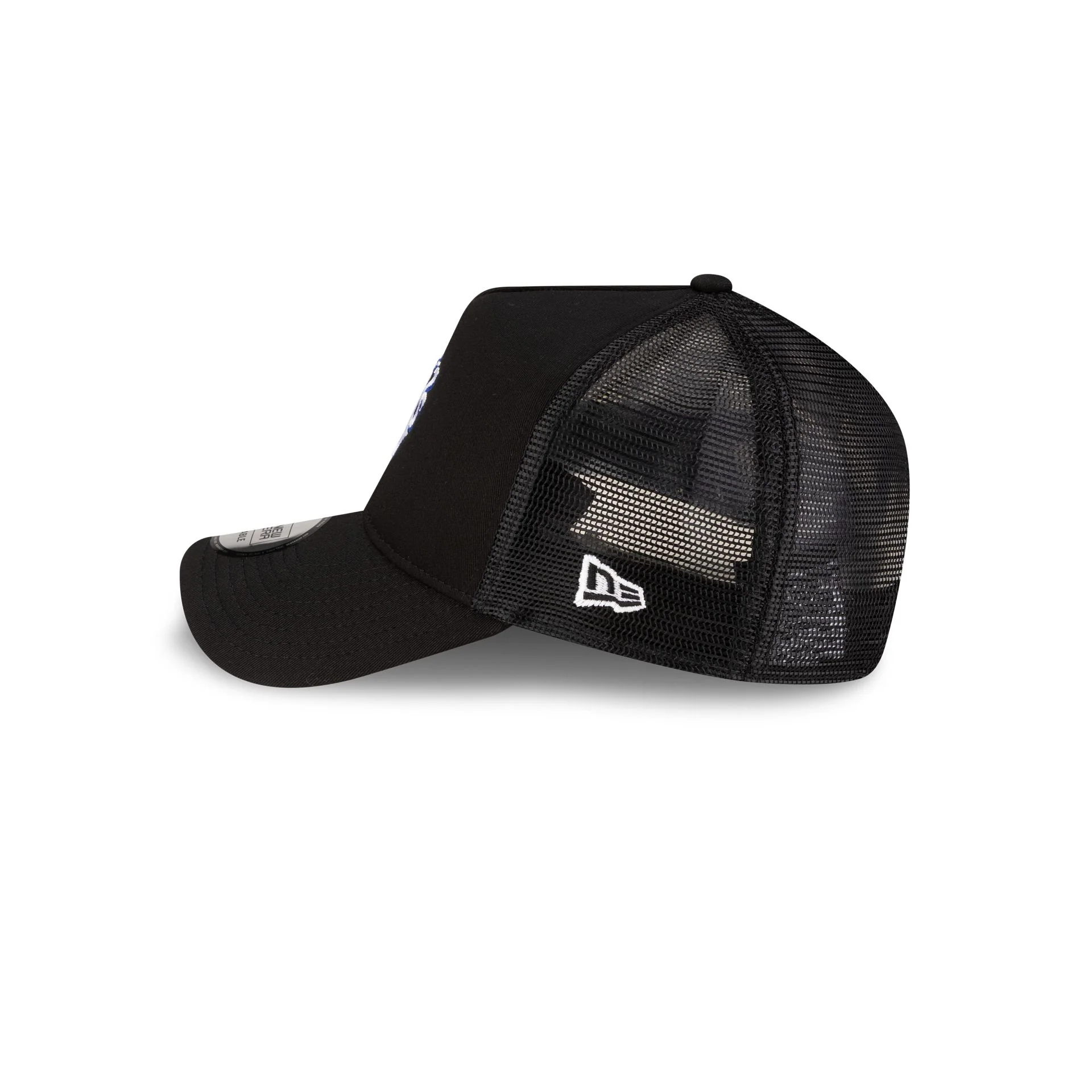 Chelsea FC Patch Black 9FORTY A-Frame Trucker Hat - Image 5