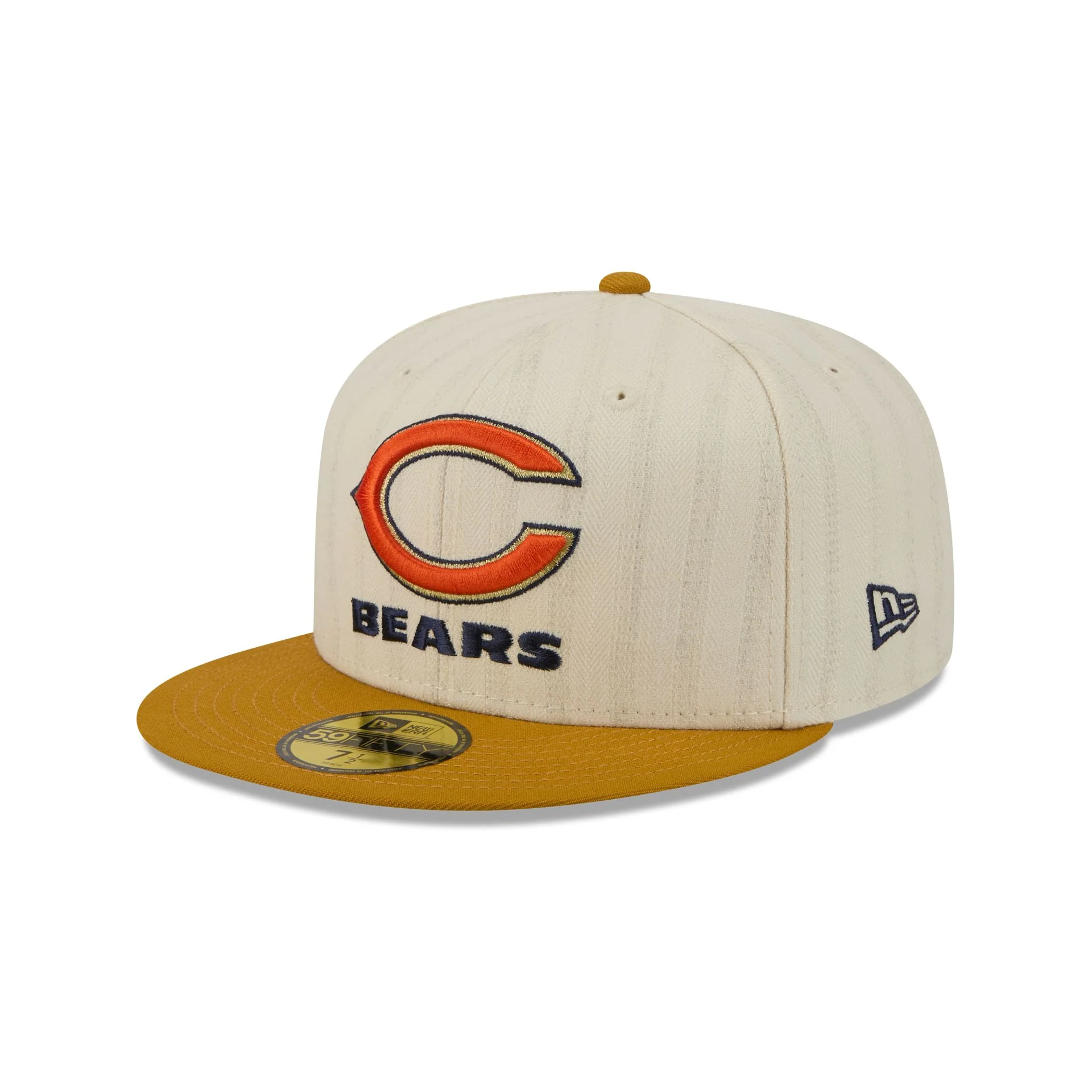 Chicago Bears Chrome Herringbone 59FIFTY Fitted Hat - Image 3