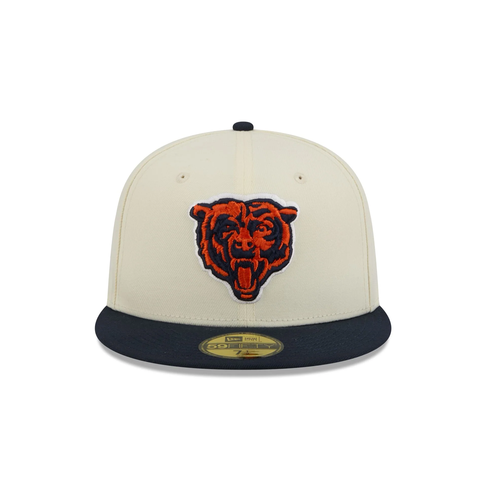 Chicago Bears Chrome White Basic 59FIFTY Fitted Hat - Image 2