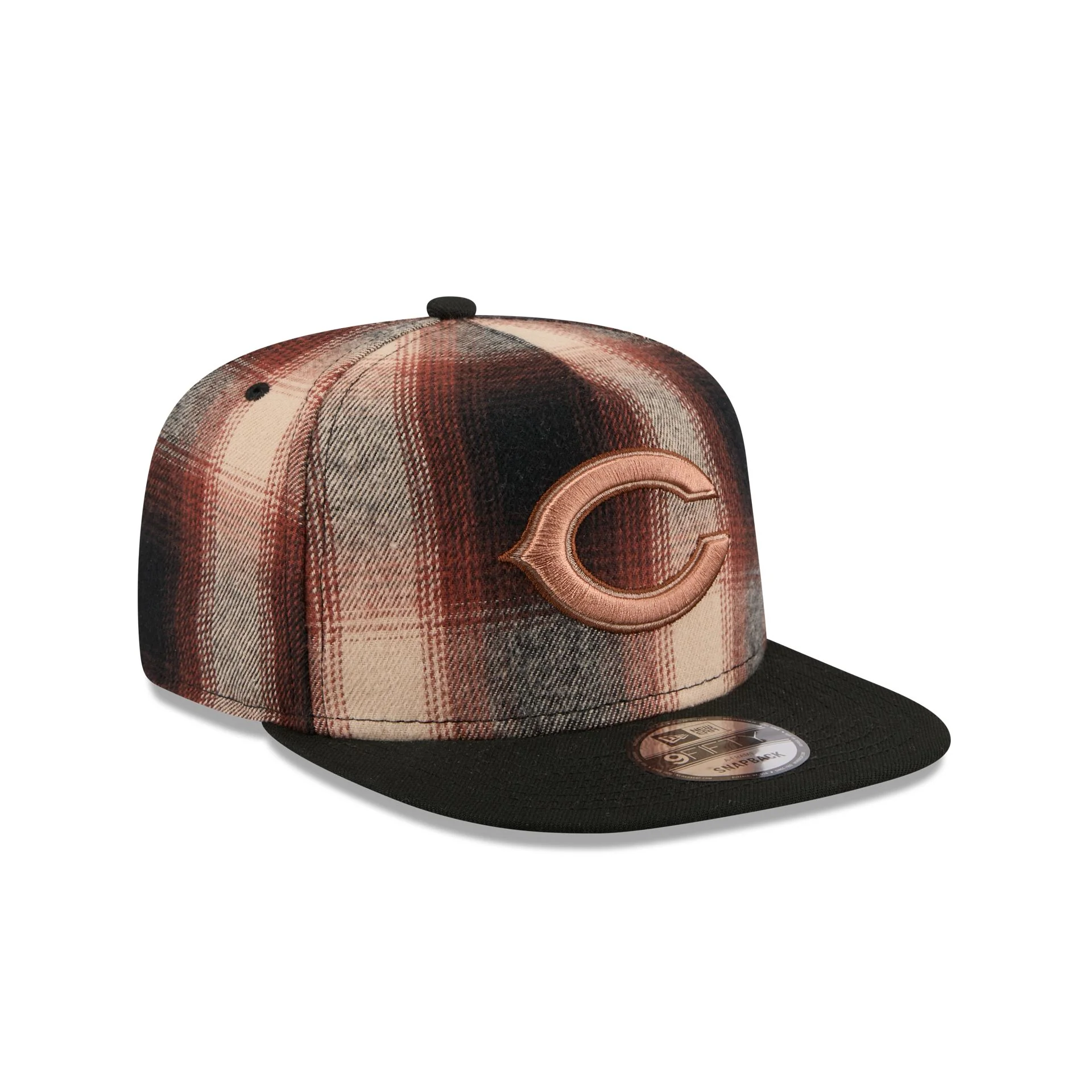 Chicago Bears Grunge Plaid 9FIFTY A-Frame Adjustable Hat - Image 3