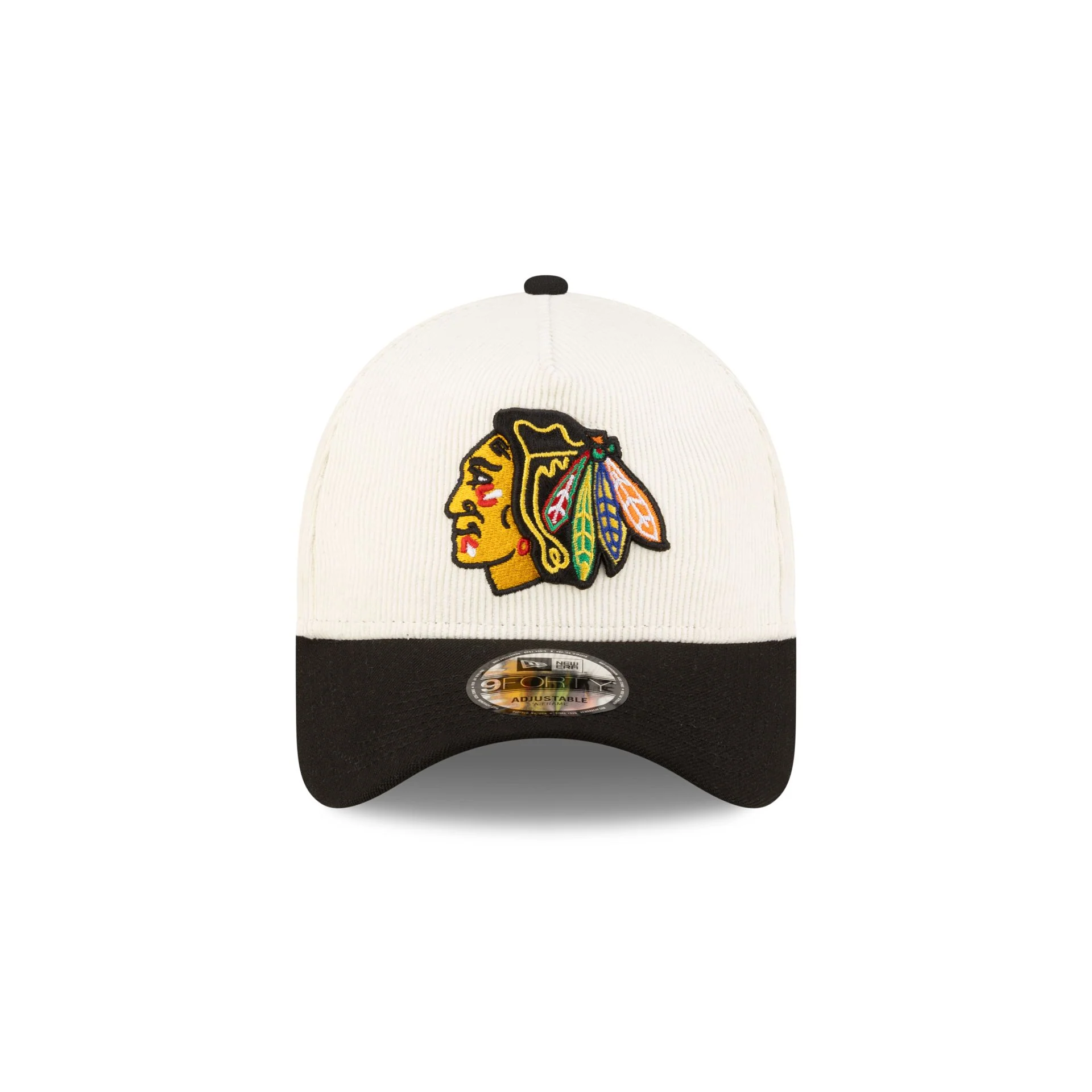 Chicago Blackhawks 100th Anniversary Chrome Corduroy 9FORTY A-Frame Snapback Hat - Image 2