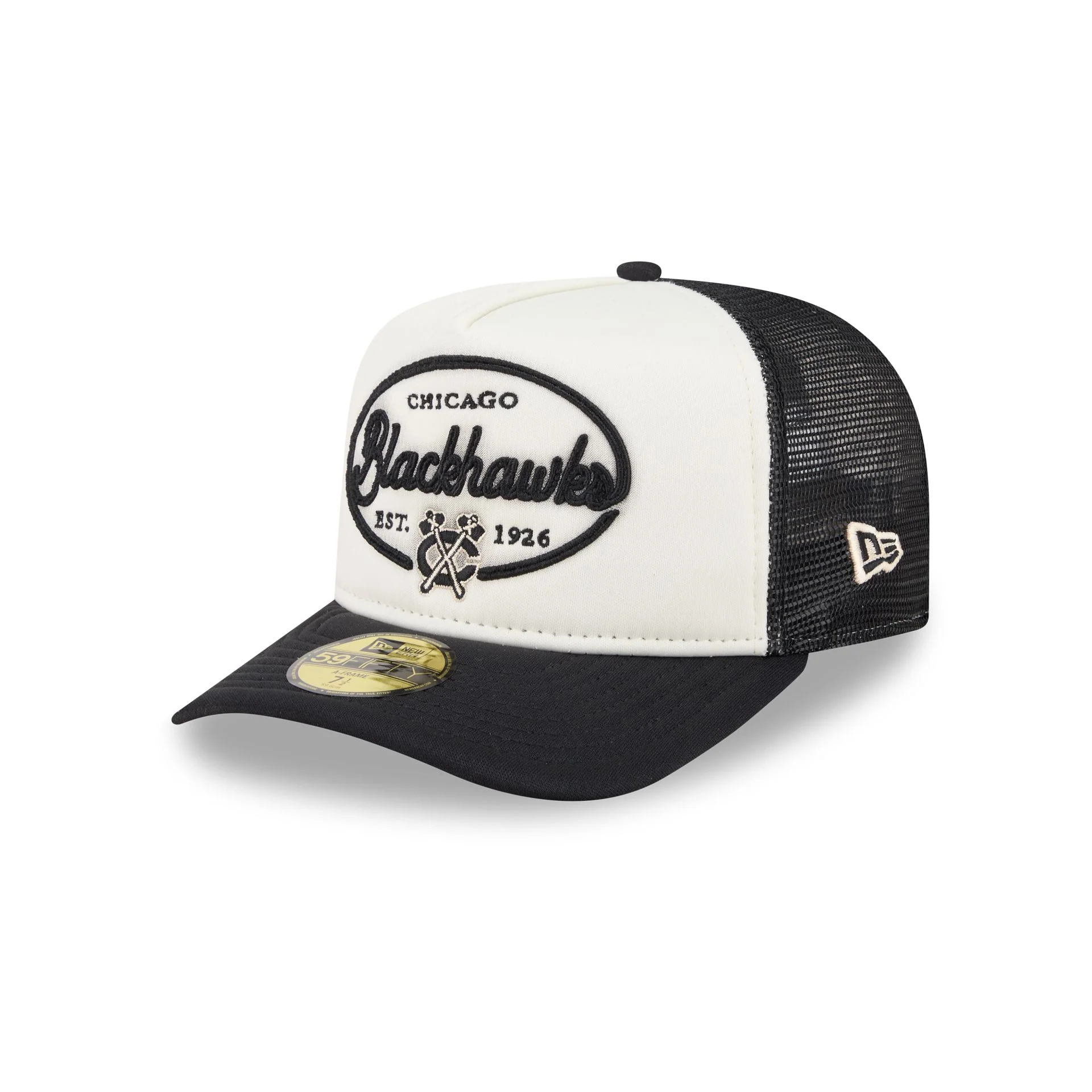 Chicago Blackhawks Chrome 59FIFTY Fitted Trucker Hat