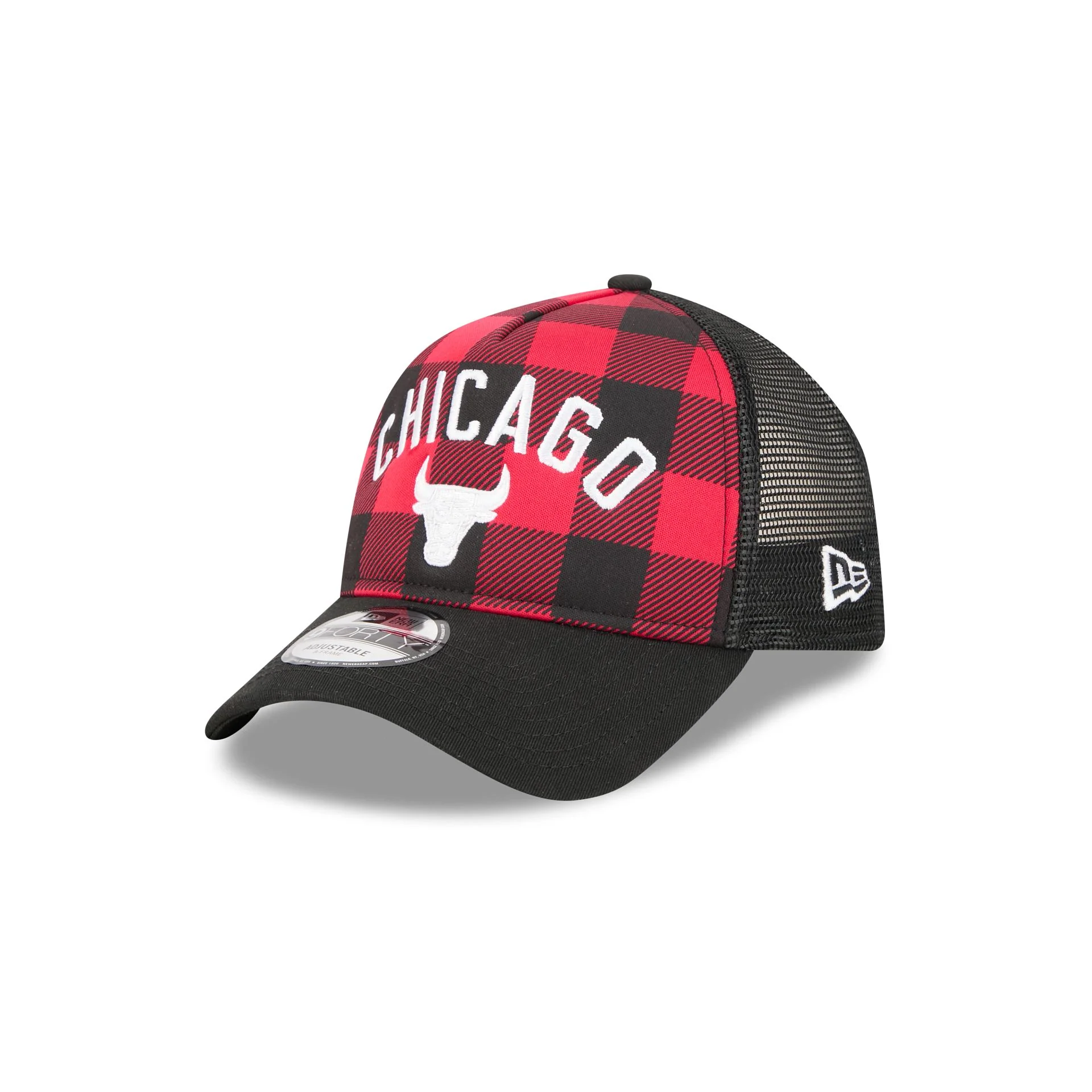 Chicago Bulls Evergreen Check 9FORTY A-Frame Trucker Hat