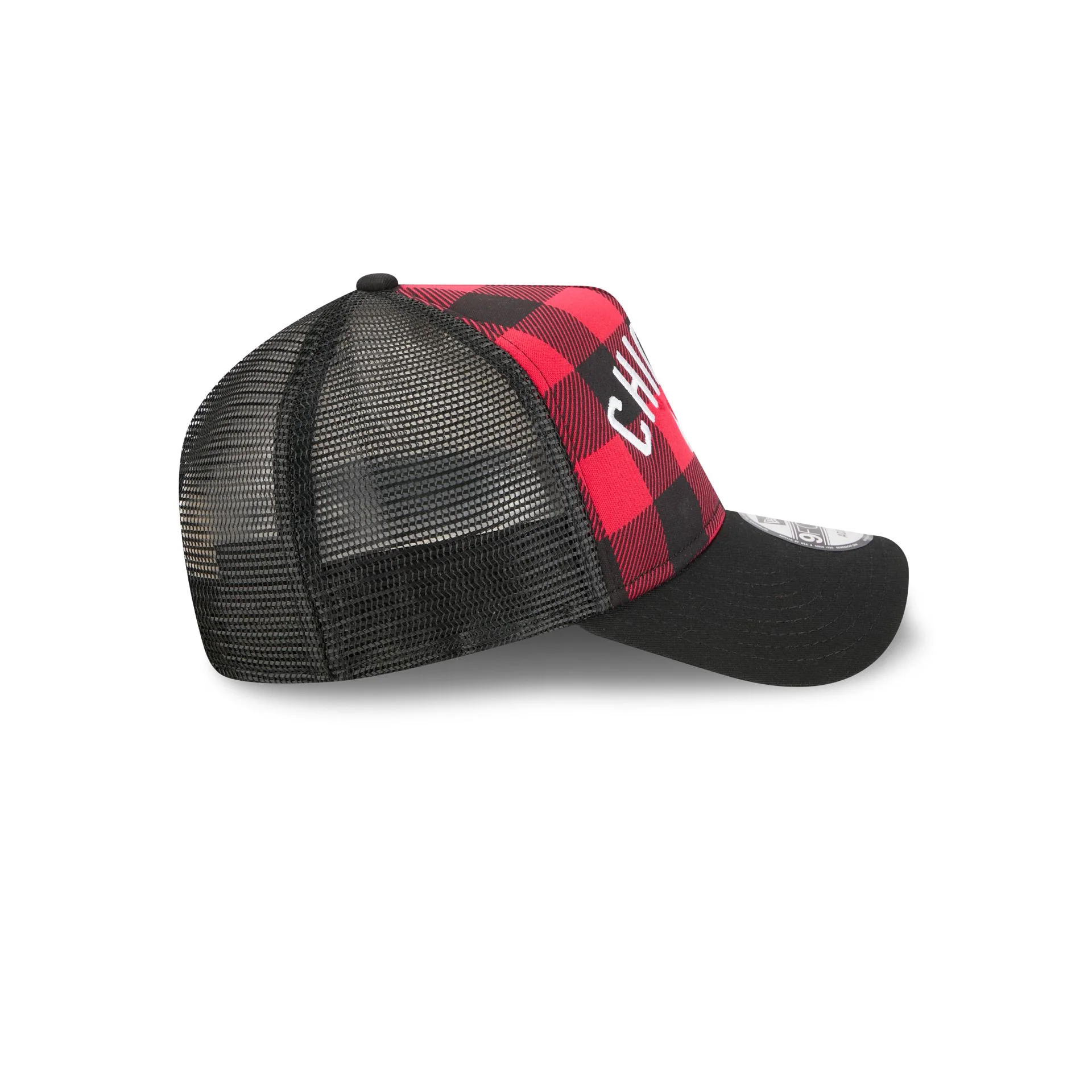 Chicago Bulls Evergreen Check 9FORTY A-Frame Trucker Hat - Image 5