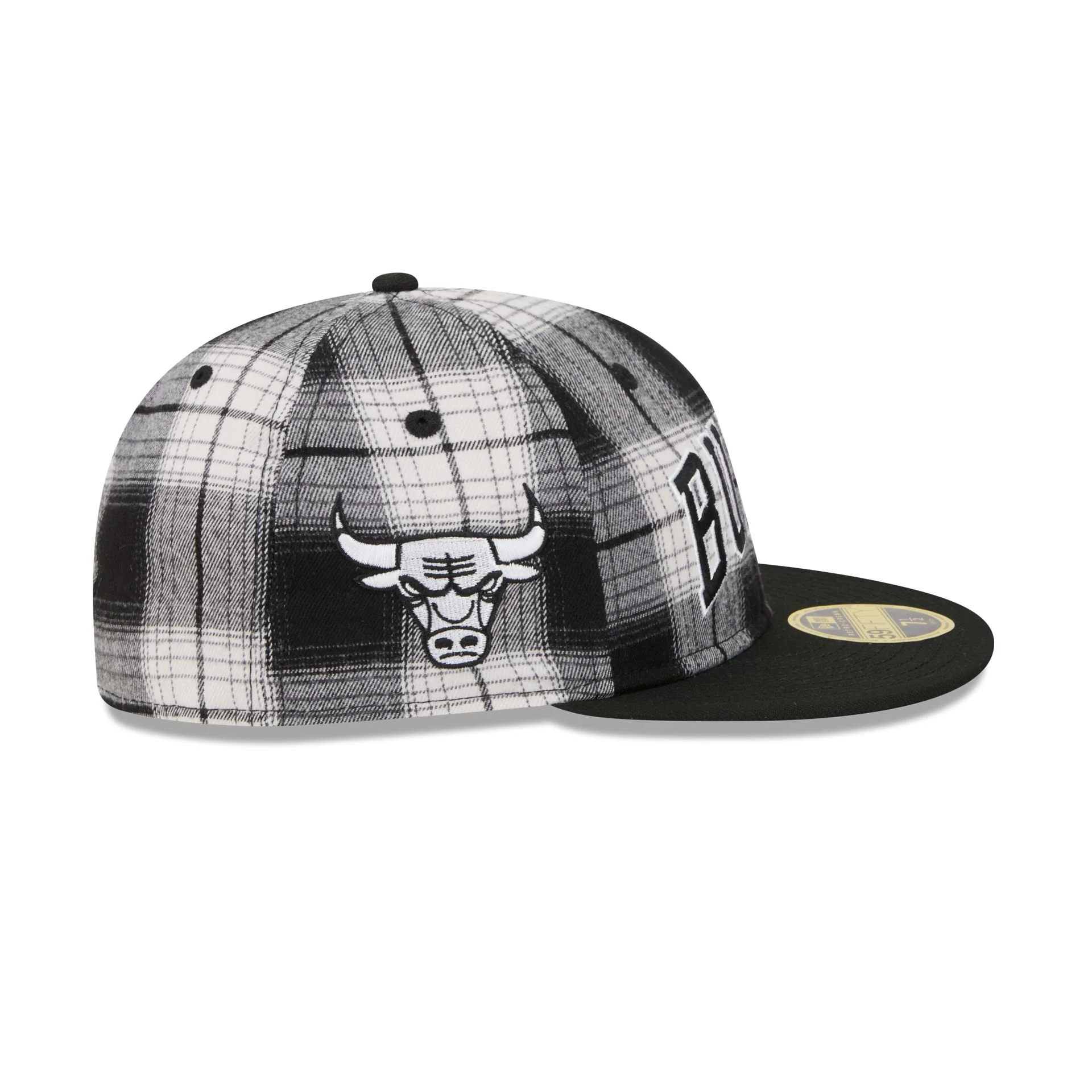 Chicago Bulls Grunge Plaid Retro Crown 59FIFTY Fitted Hat - Image 4