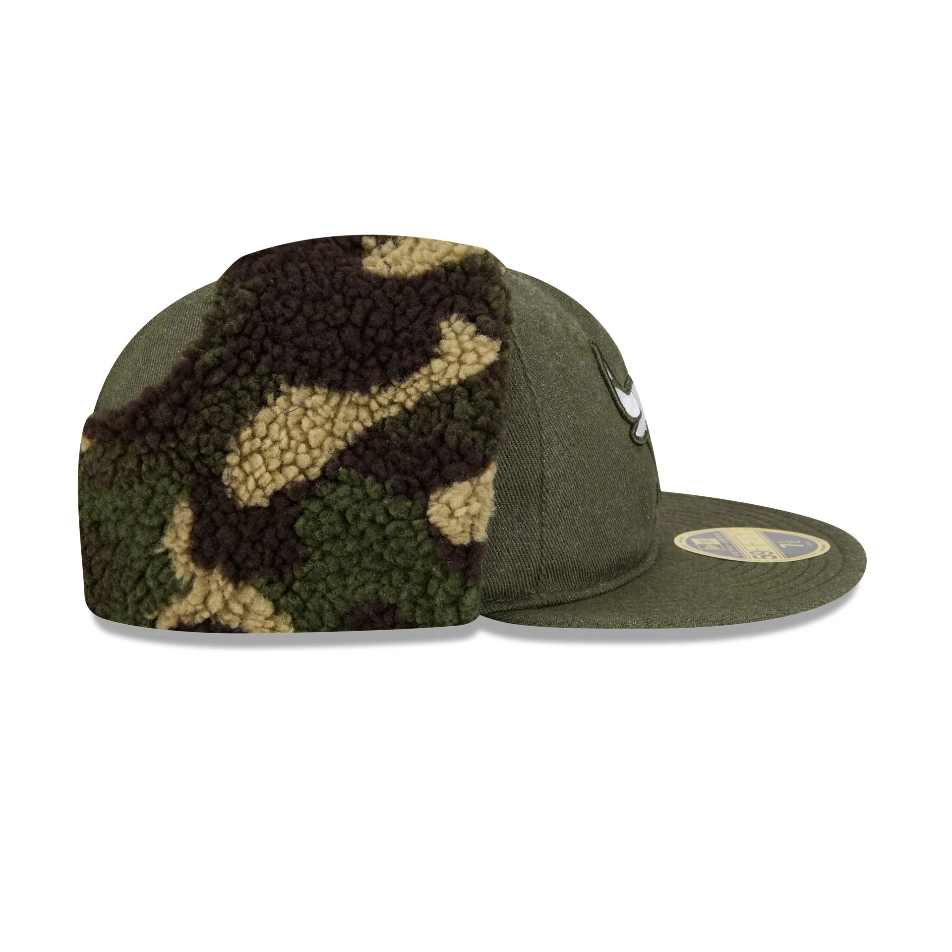 Chicago Bulls Three Looms Cotton Twill Camo Retro Crown Dog Ear 59FIFTY Fitted Hat - Image 5