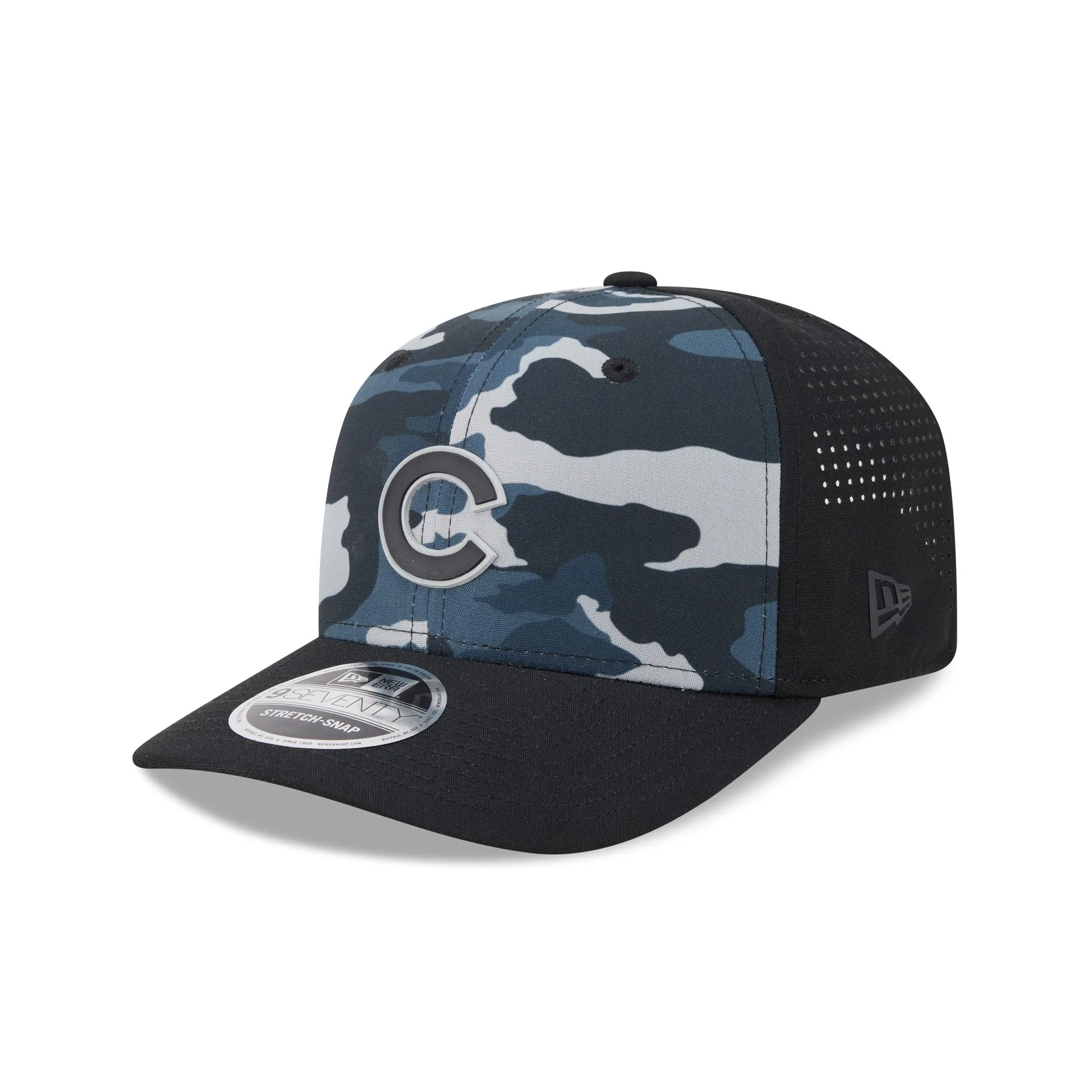 Chicago Cubs Black Camo Performance 9SEVENTY Stretch-Snap Hat - Image 3
