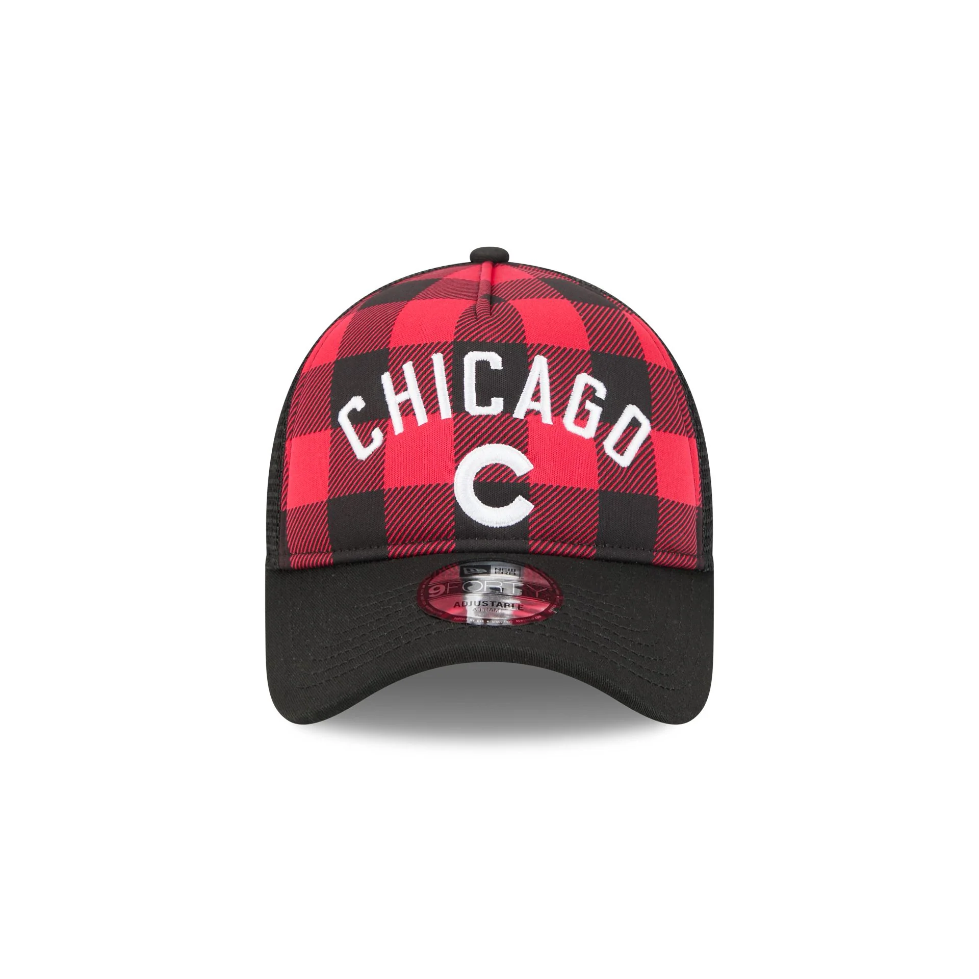 Chicago Cubs Evergreen Check 9FORTY A-Frame Trucker Hat - Image 2