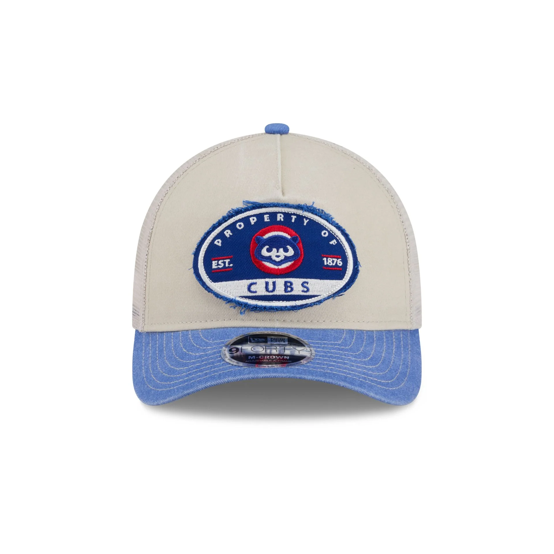 Chicago Cubs Frayed 9FORTY M-Crown A-Frame Trucker Hat - Image 2