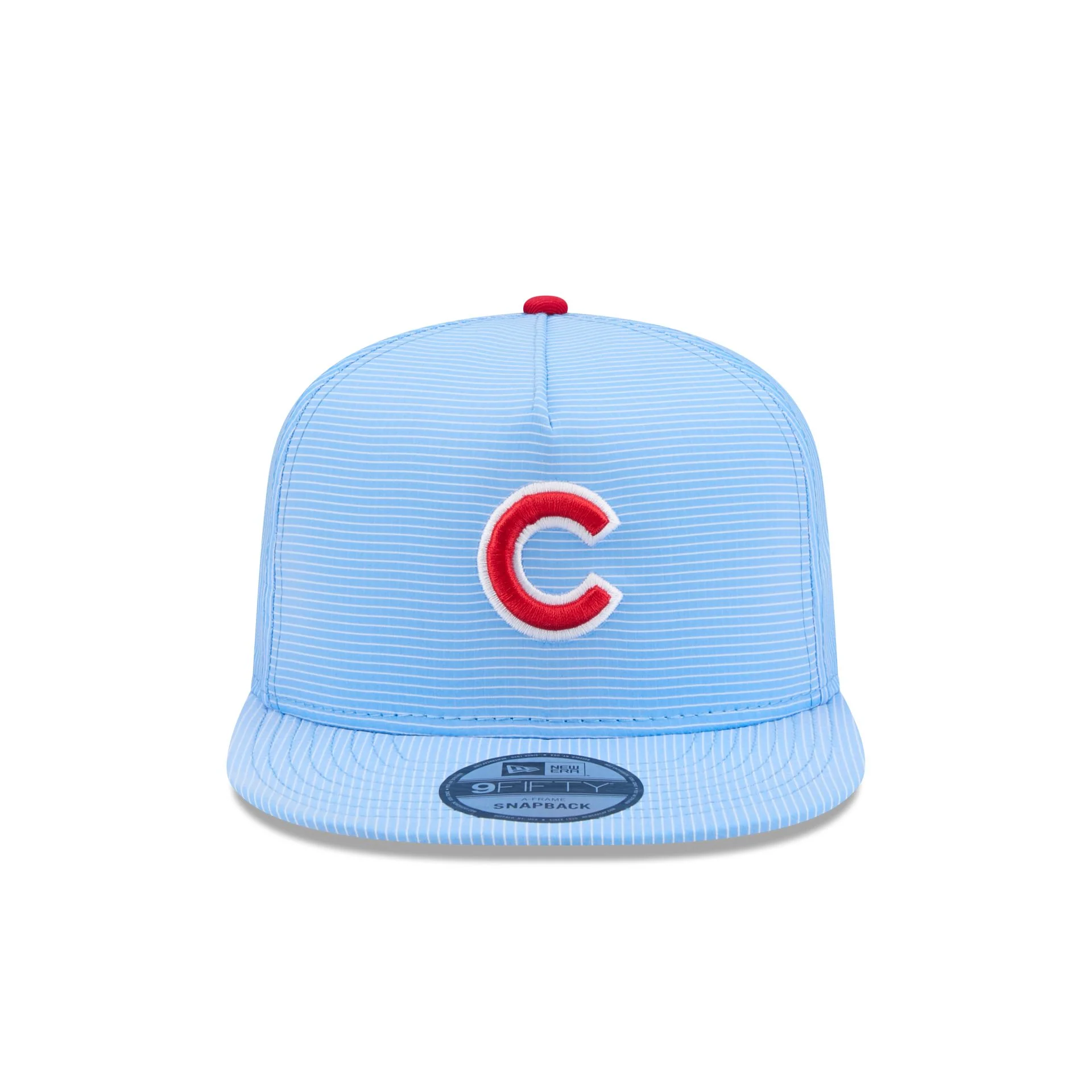 Chicago Cubs Pinstripe Ripstop 9FIFTY A-Frame Snapback Hat - Image 2