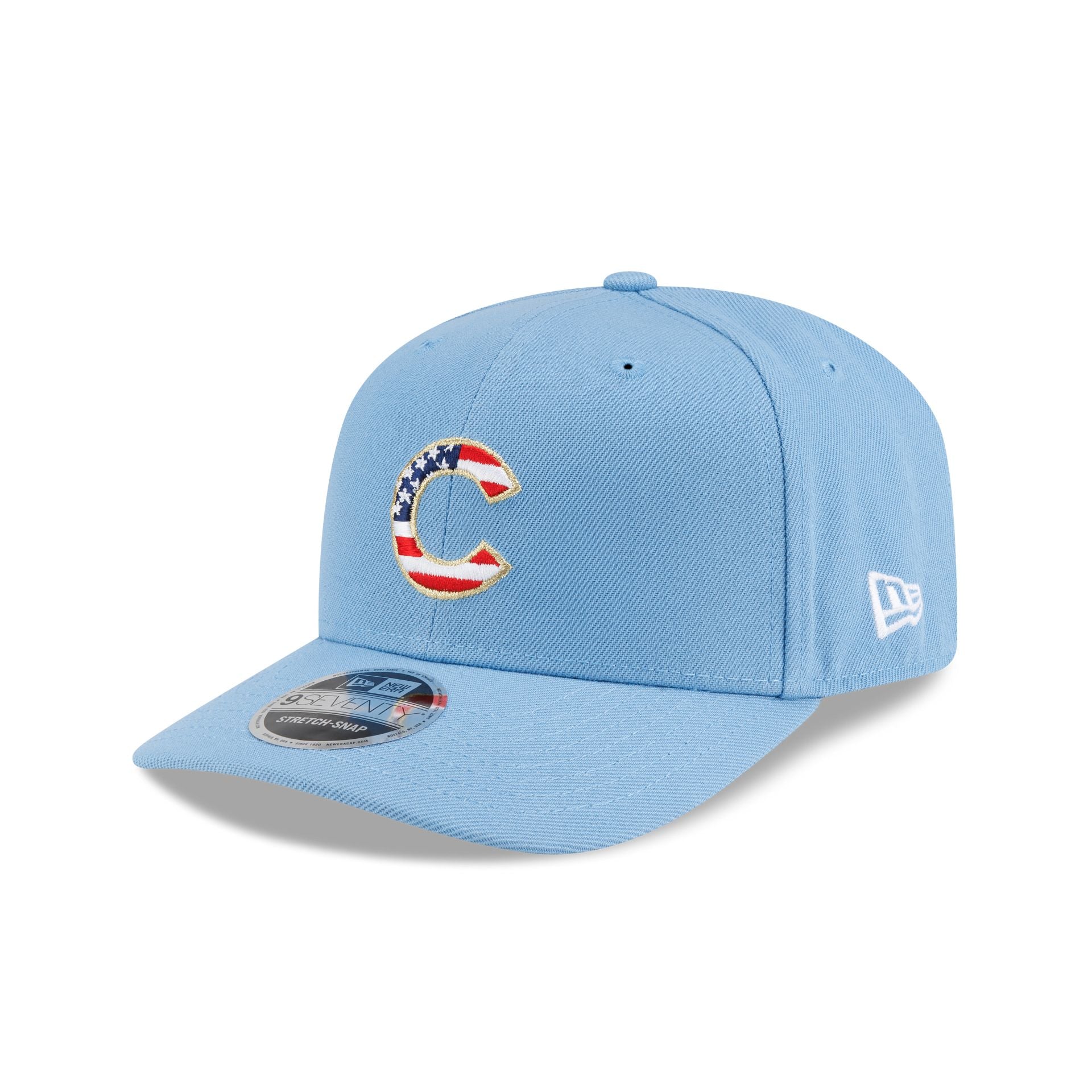 Chicago Cubs Red, White & Blue 9SEVENTY Stretch-Snap Hat - Image 3