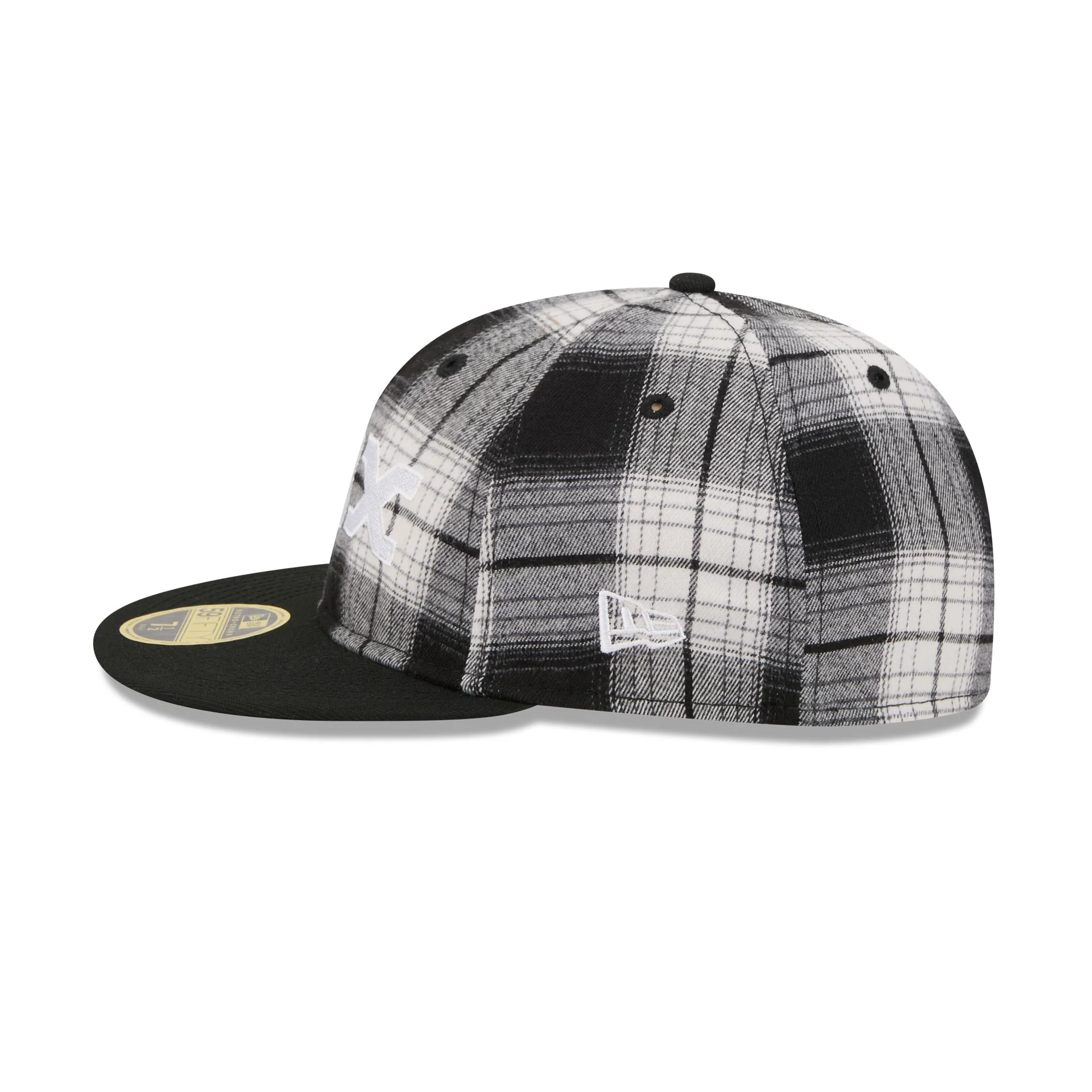 Chicago White Sox Grunge Plaid Retro Crown 59FIFTY Fitted Hat - Image 5