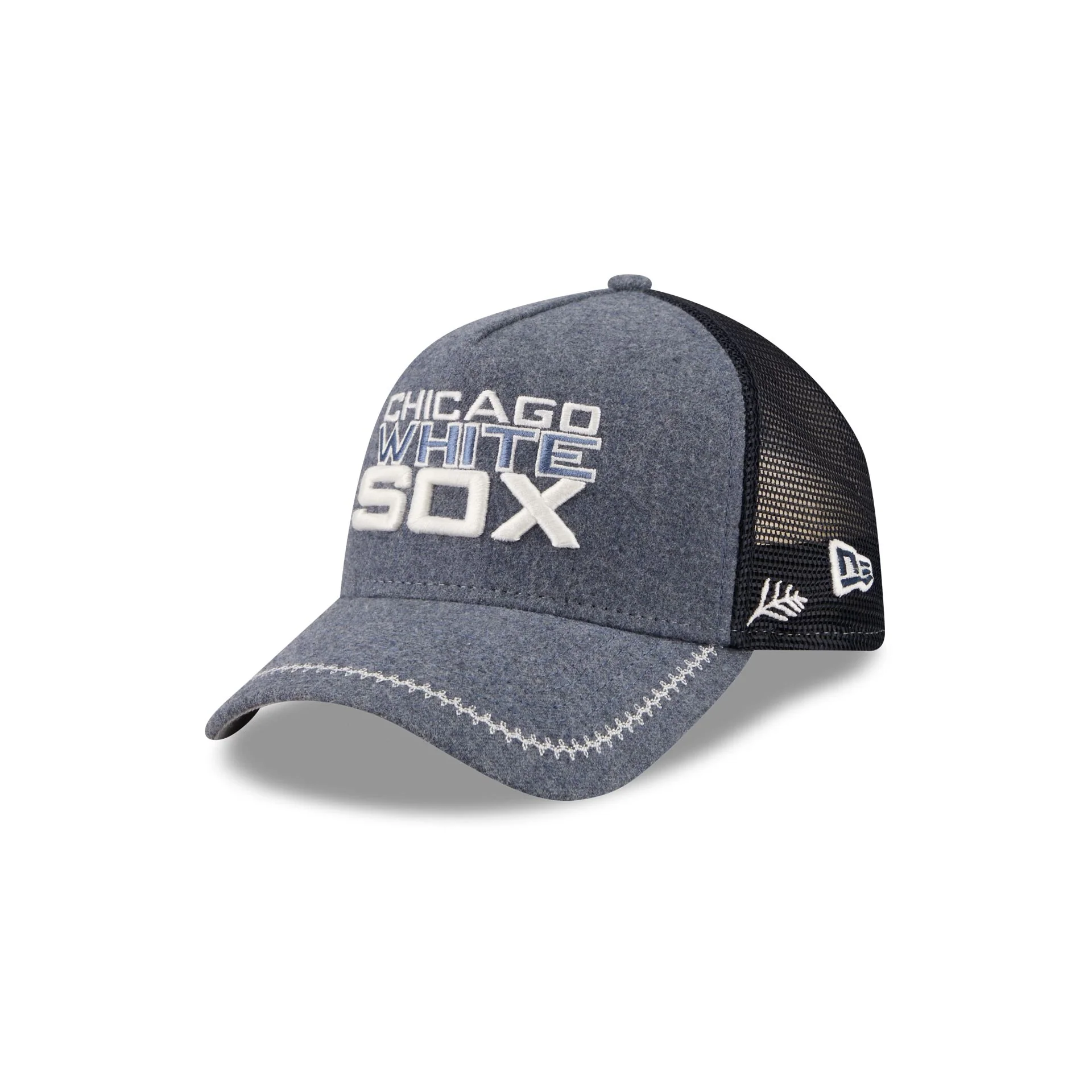 Chicago White Sox Navy Brushed Chambray 9FORTY A-Frame Trucker Hat