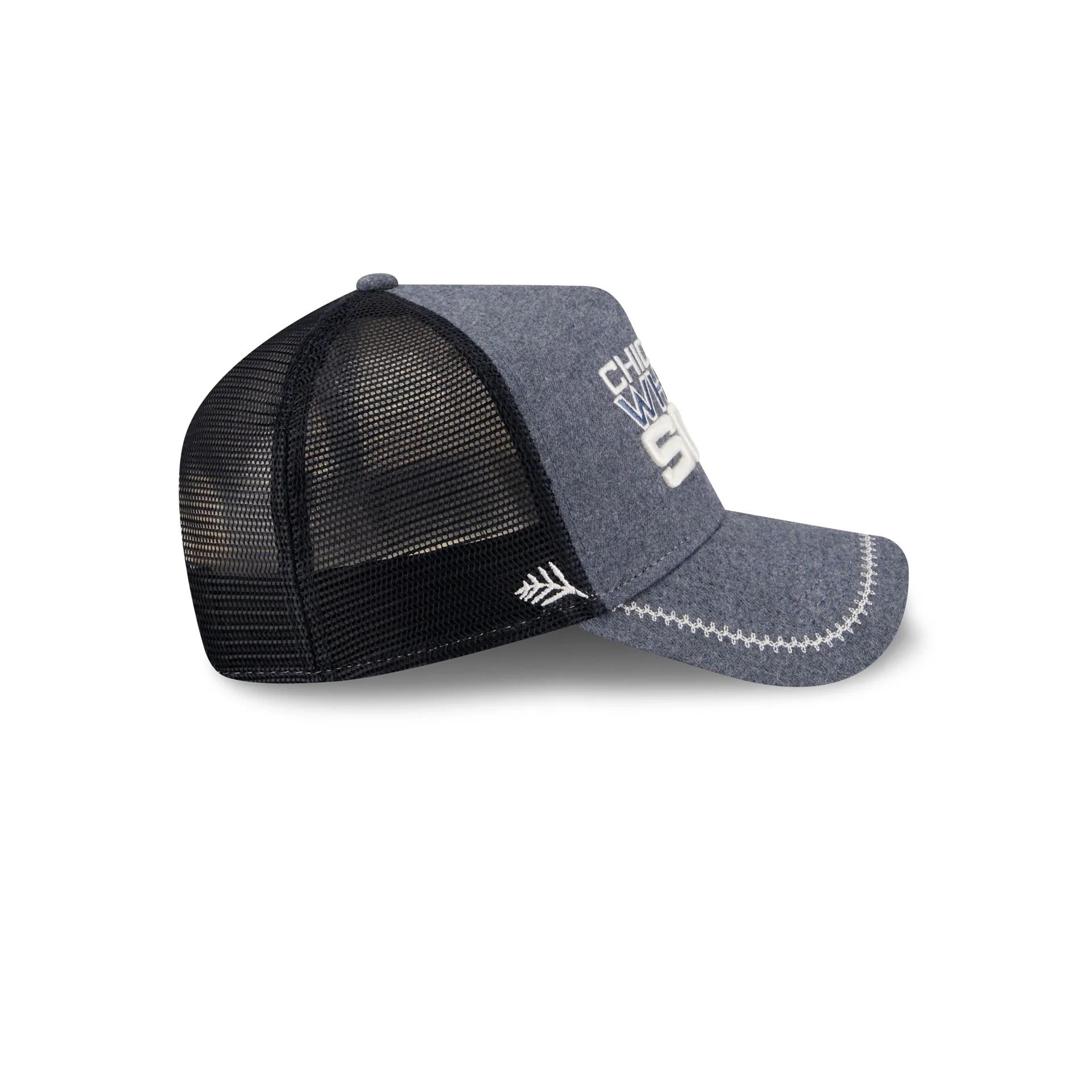 Chicago White Sox Navy Brushed Chambray 9FORTY A-Frame Trucker Hat - Image 5