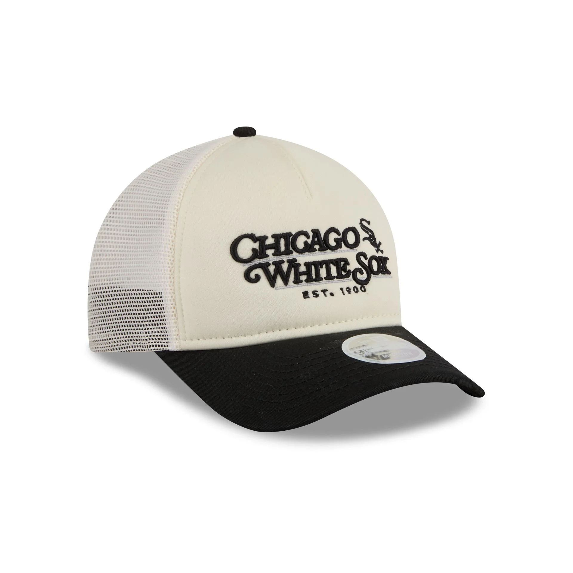 Chicago White Sox Retro Chrome Women's White 9FORTY M-Crown A-Frame Trucker Hat - Image 3