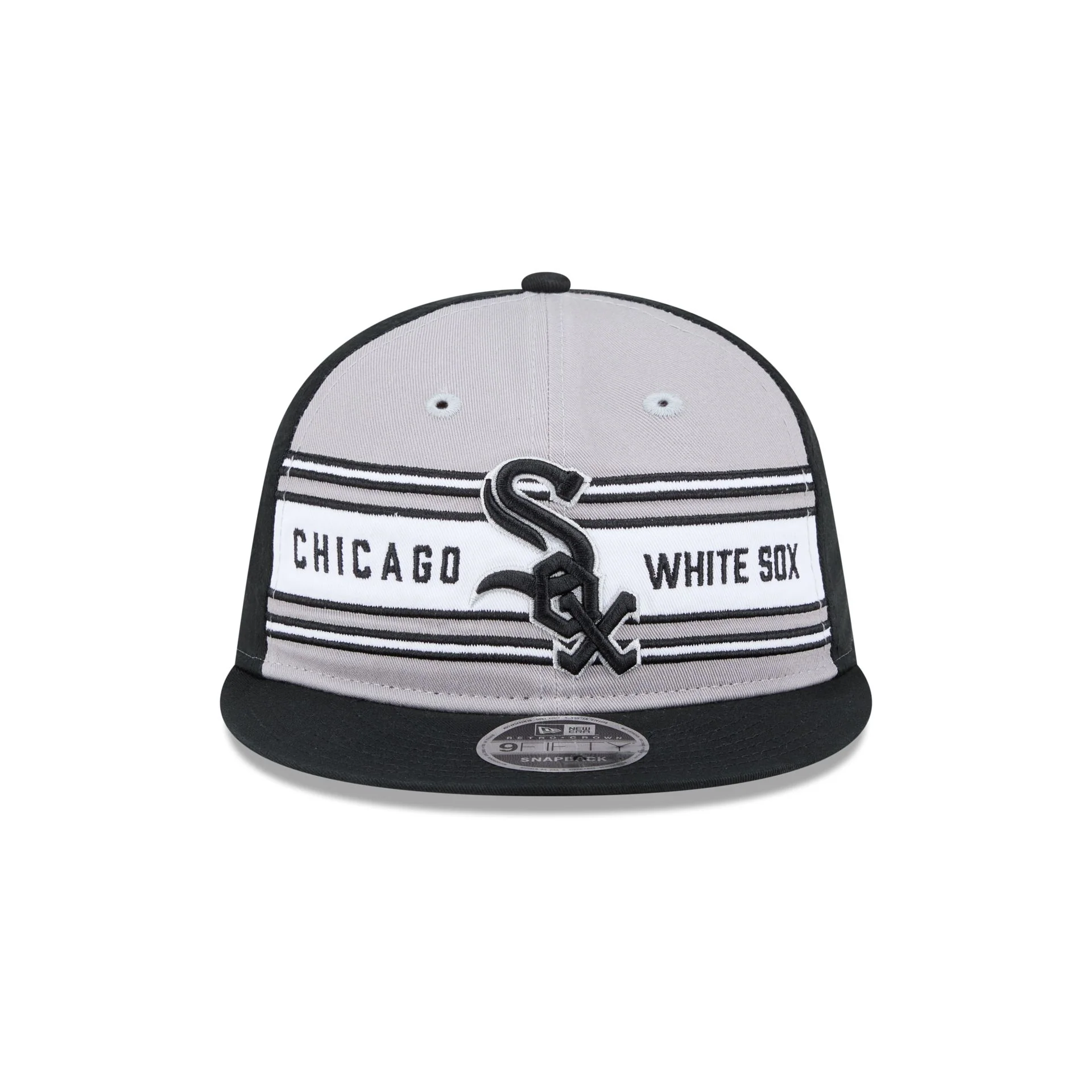 Chicago White Sox Team Stripes Retro Crown 9FIFTY Snapback Hat - Image 2