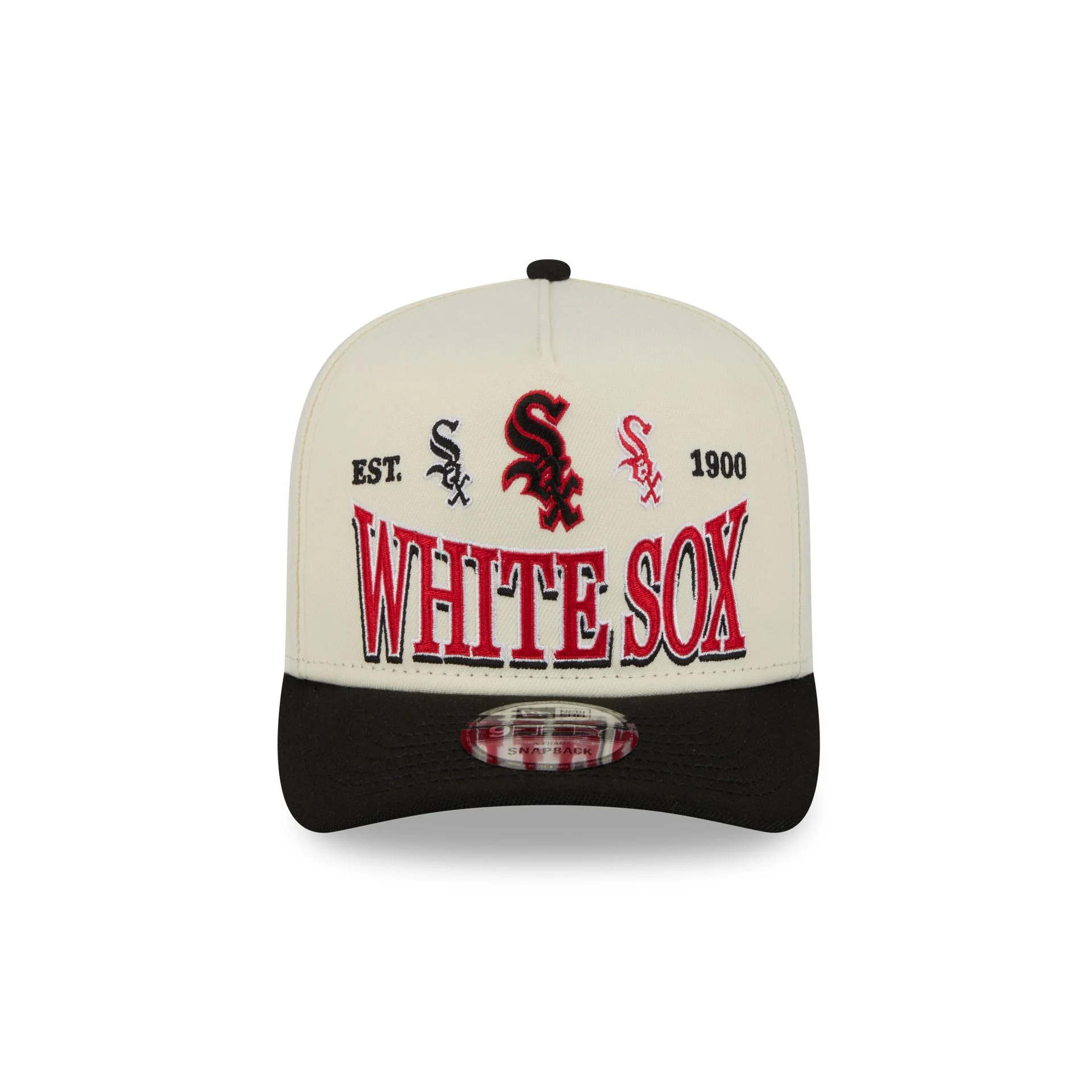 Chicago White Sox Three Hit Chrome White 9FIFTY A-Frame Snapback Hat - Image 2