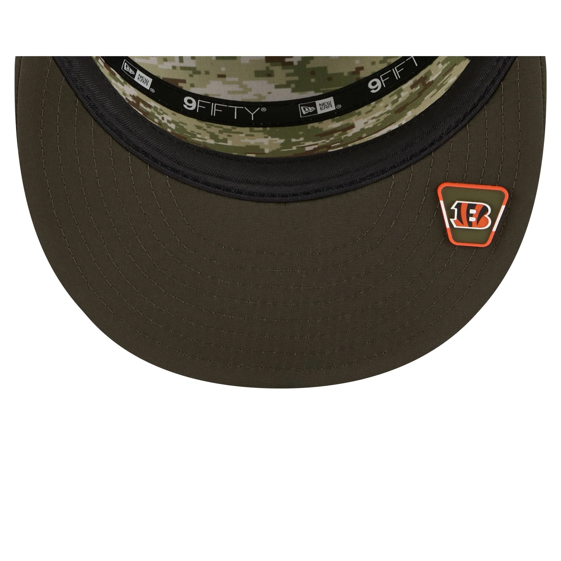 Cincinnati Bengals 2025 Salute to Service Split Panel 9FIFTY Trucker Hat - Image 7