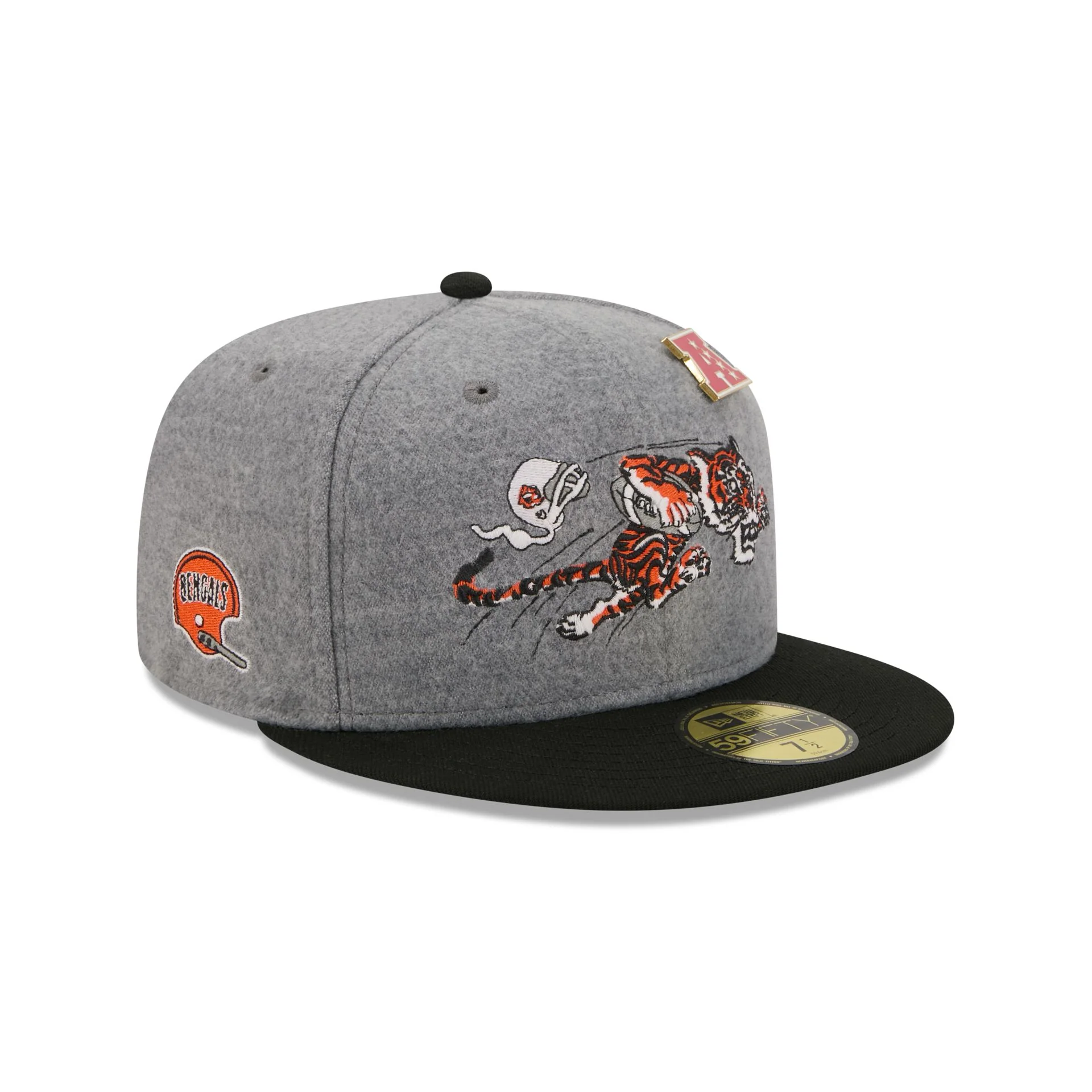 Cincinnati Bengals Heather Gray Wool 59FIFTY Fitted Hat