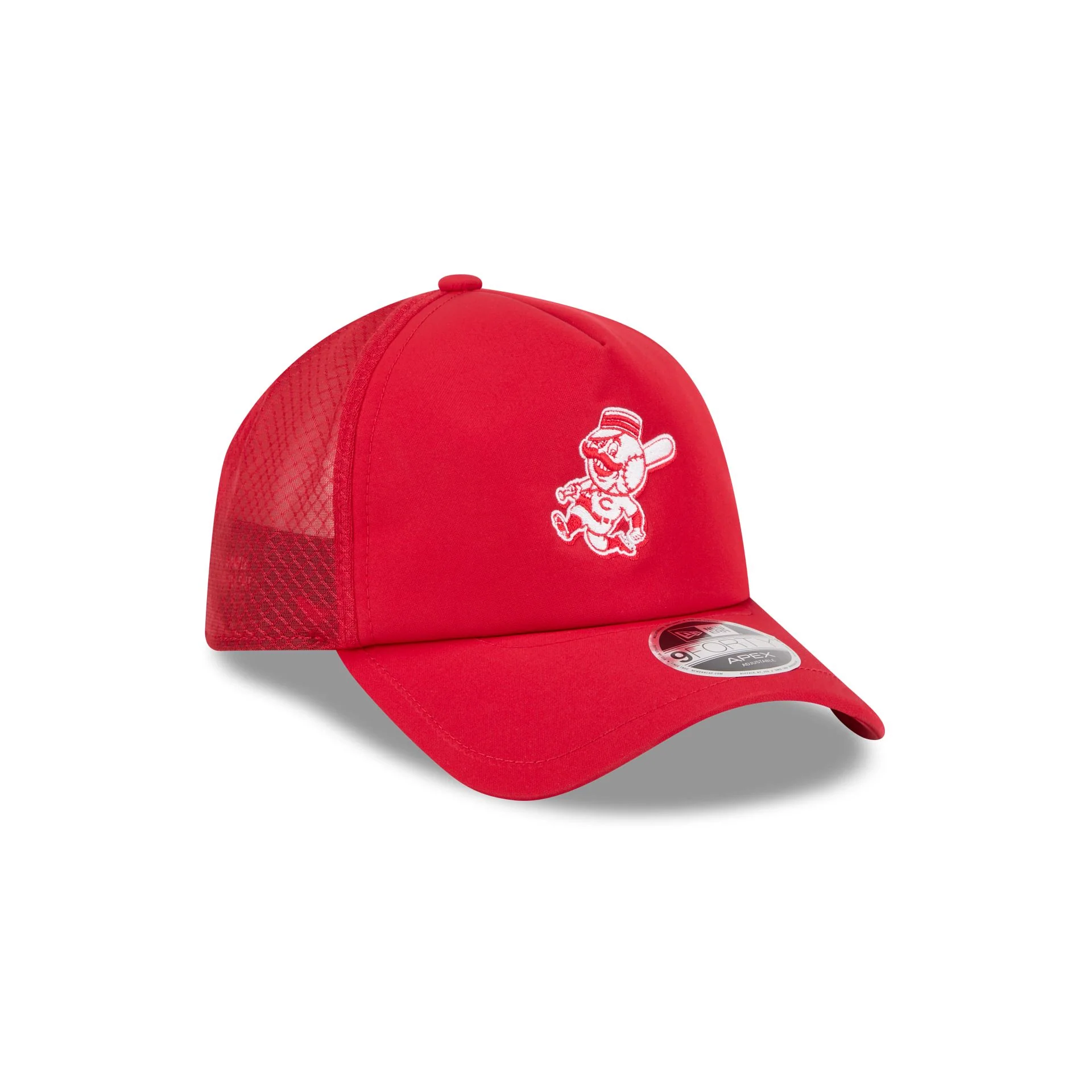 Cincinnati Reds 2026 Batting Practice Alt Mr. Red 9FORTY APEX Trucker Hat - Image 3