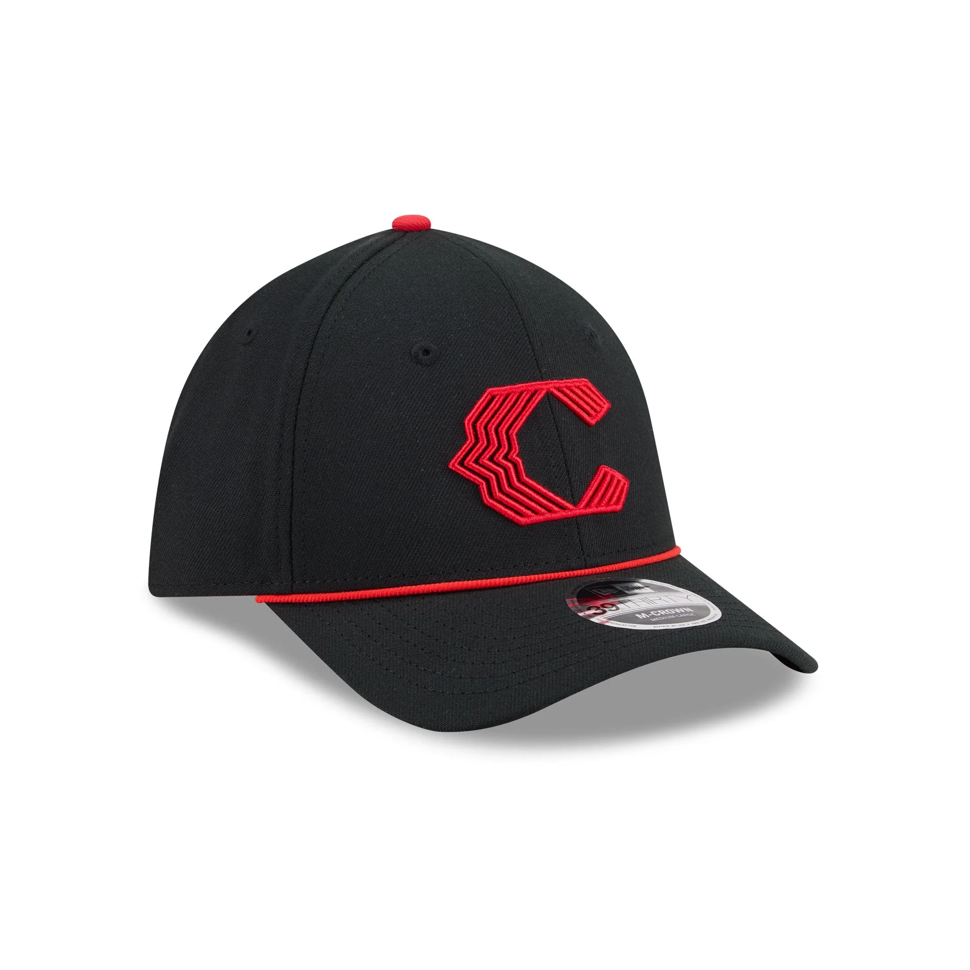 Cincinnati Reds 2026 City Connect Black 39THIRTY M-Crown Stretch Fit Hat - Image 3