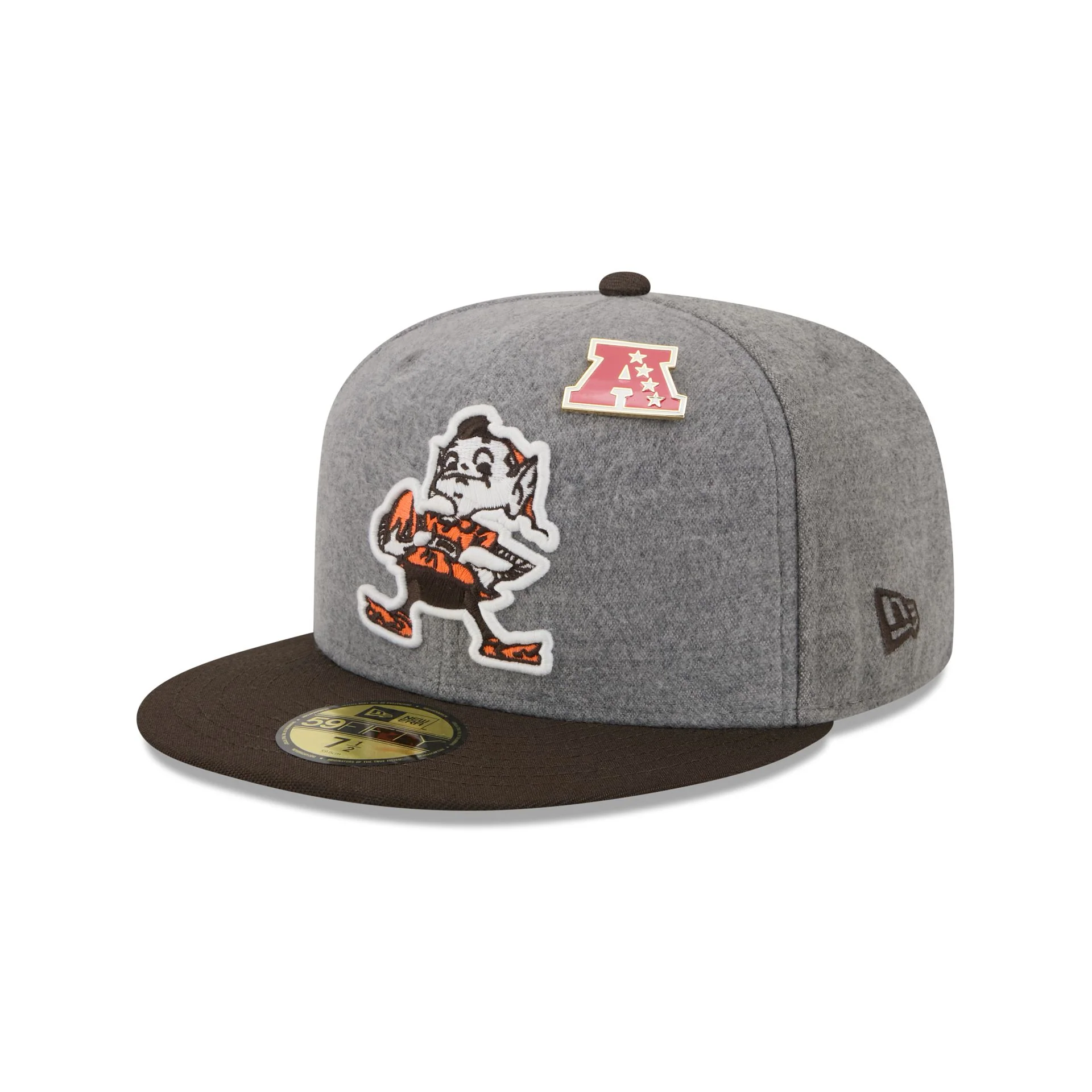 Cleveland Browns Heather Gray Wool 59FIFTY Fitted Hat - Image 3