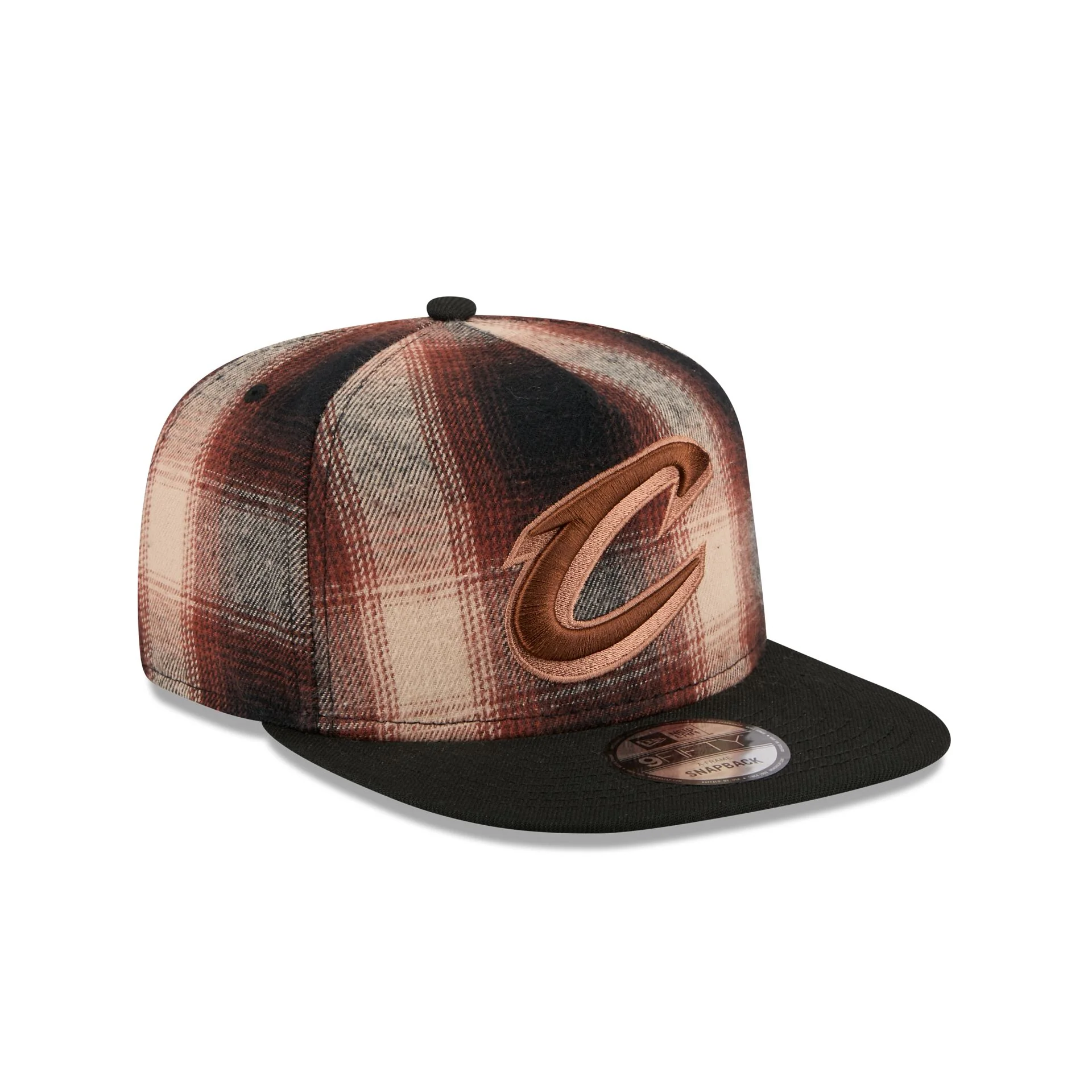 Cleveland Cavaliers Grunge Plaid 9FIFTY A-Frame Adjustable Hat - Image 3