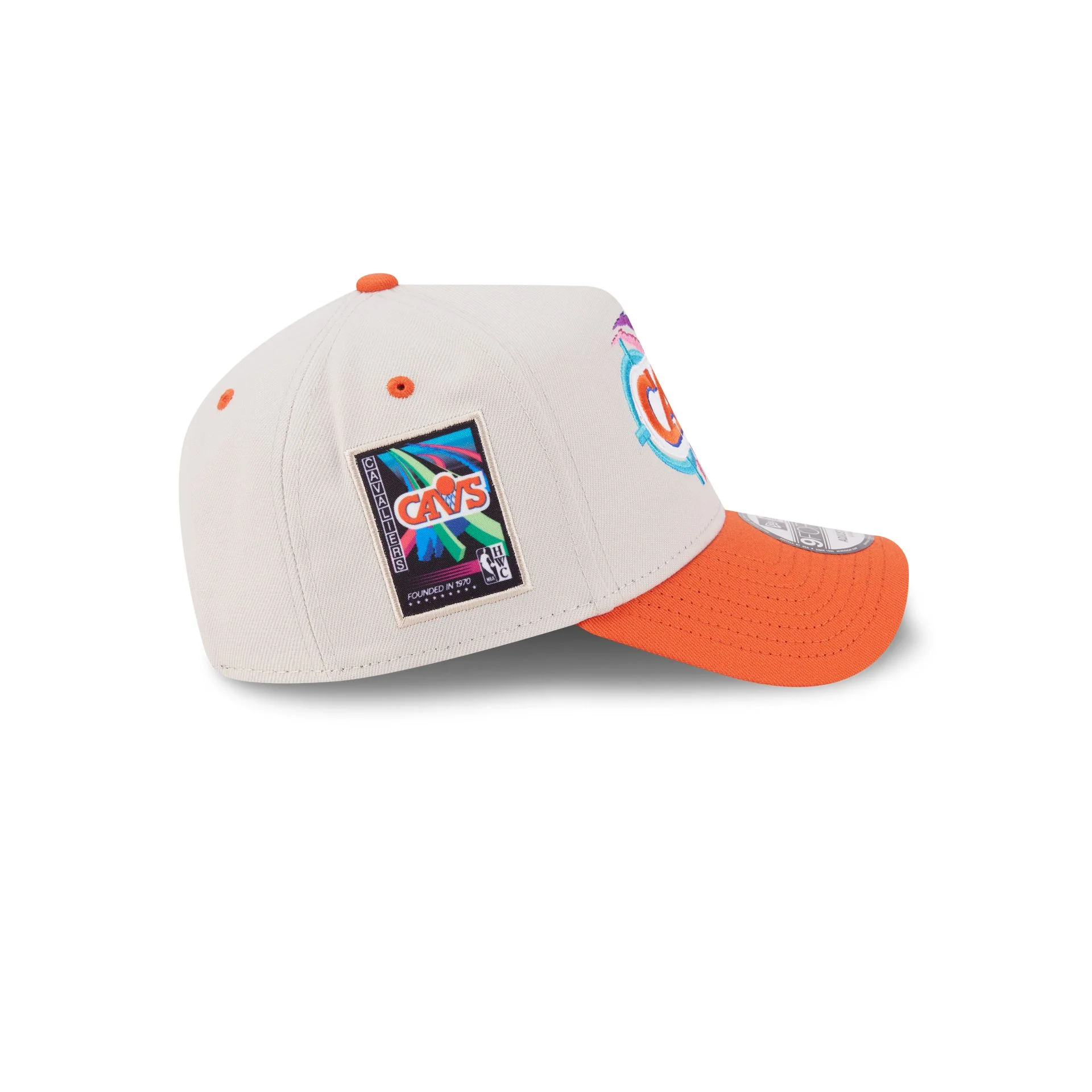 Cleveland Cavaliers Hardwood Classics Retro Stone 9FORTY A-Frame Snapback Hat - Image 5