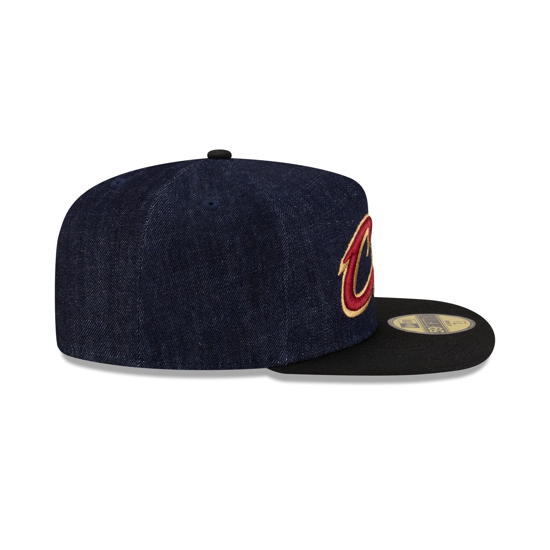 Cleveland Cavaliers Navy Denim 59FIFTY A-Frame Fitted Hat - Image 5