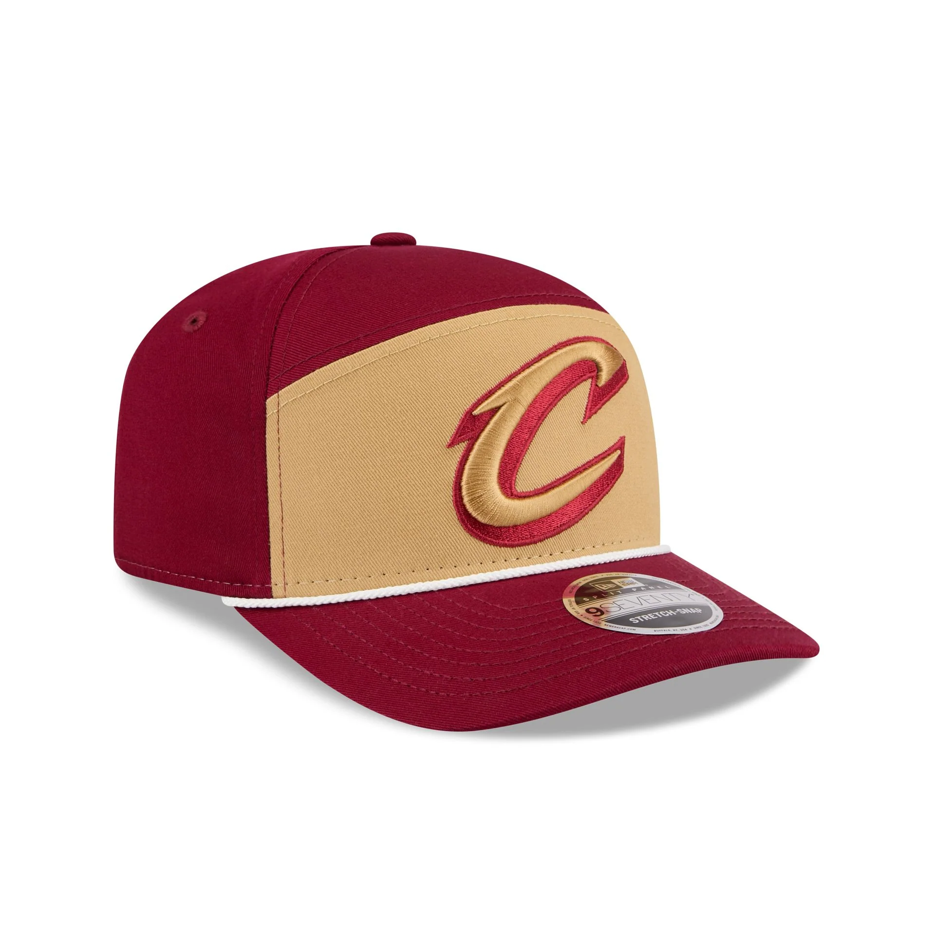 Cleveland Cavaliers Split Panel 9SEVENTY Stretch-Snap Hat - Image 3