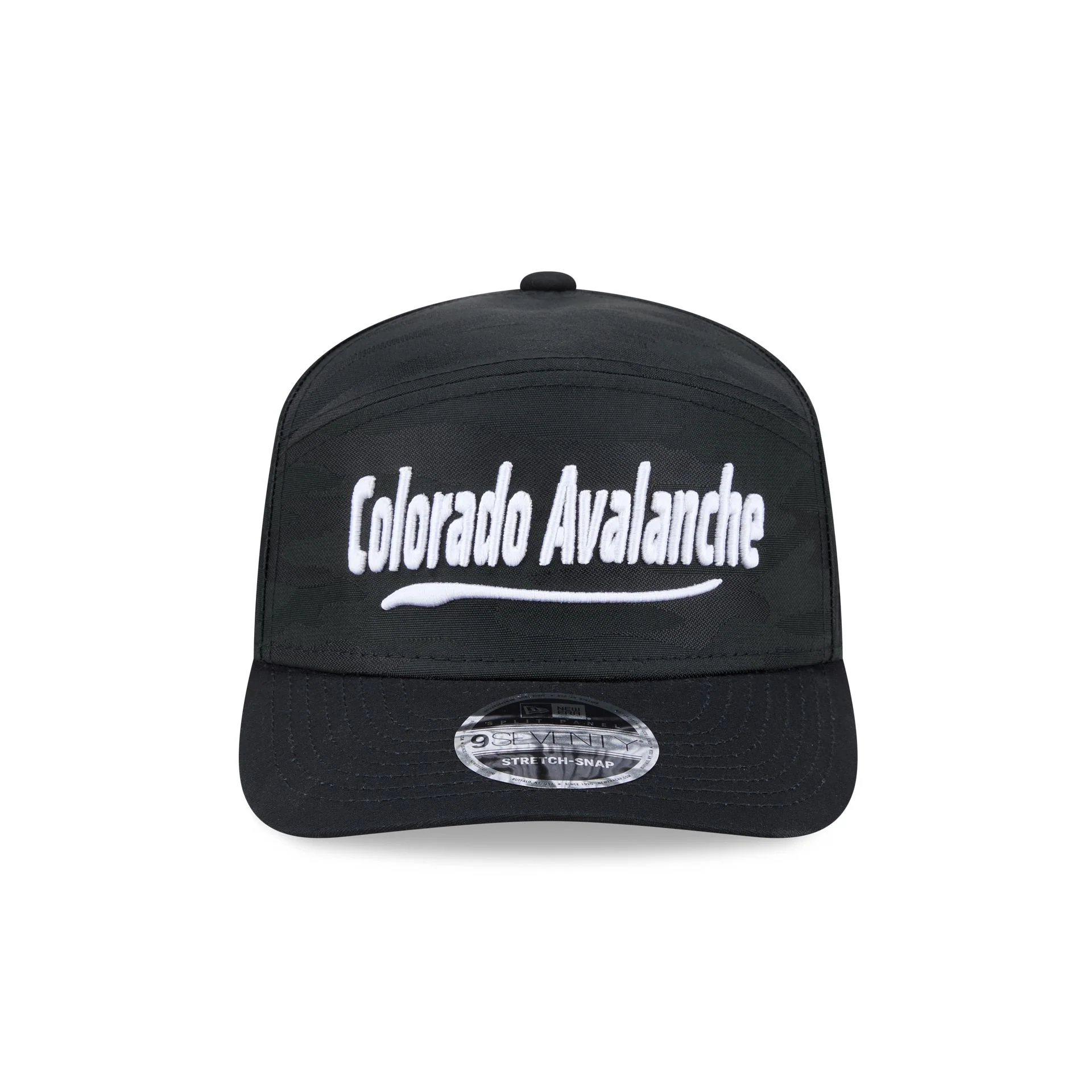 Colorado Avalanche Black Camo Split Panel 9SEVENTY Stretch-Snap Hat - Image 2