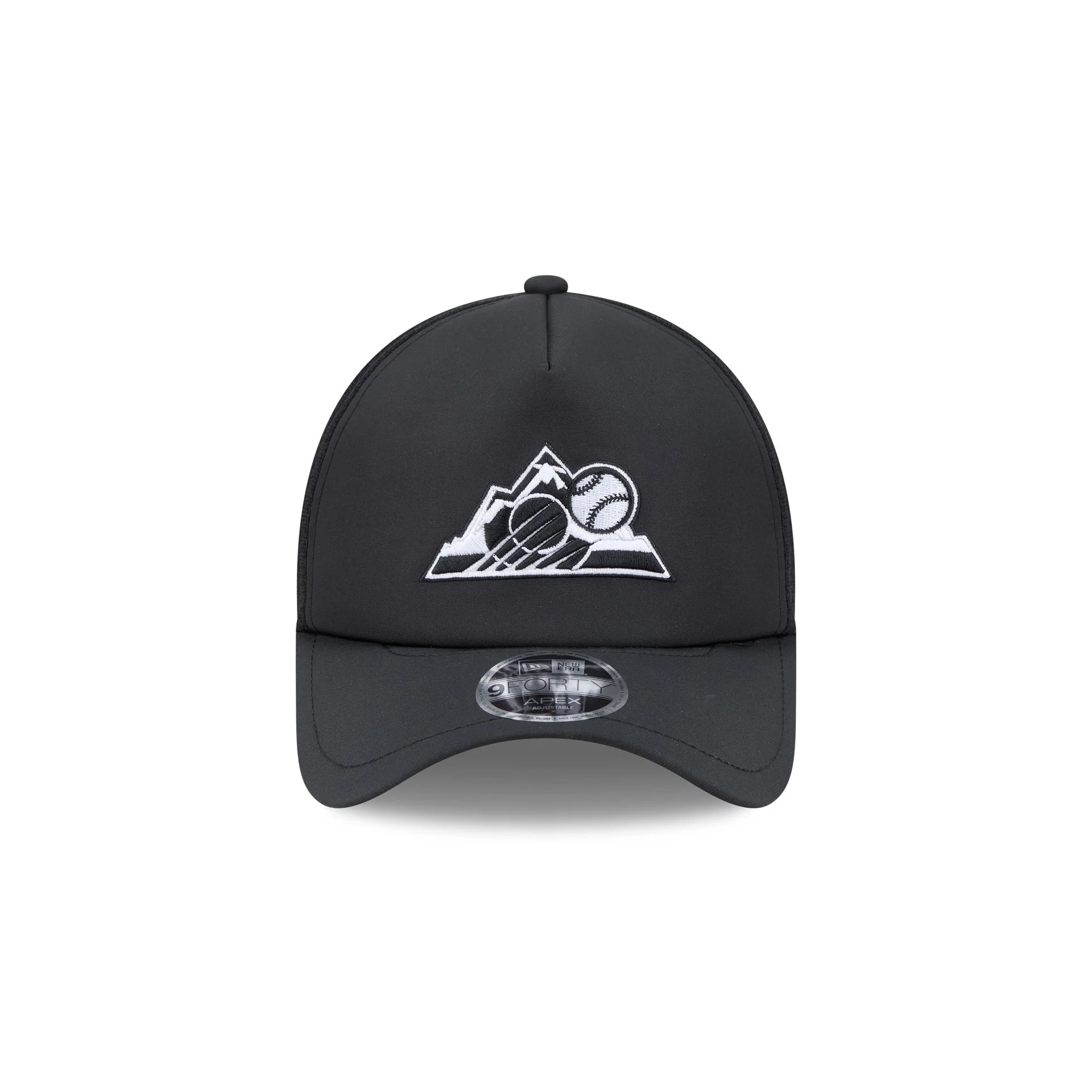 Colorado Rockies 2026 Batting Practice Alt Black 9FORTY APEX Trucker Hat - Image 2