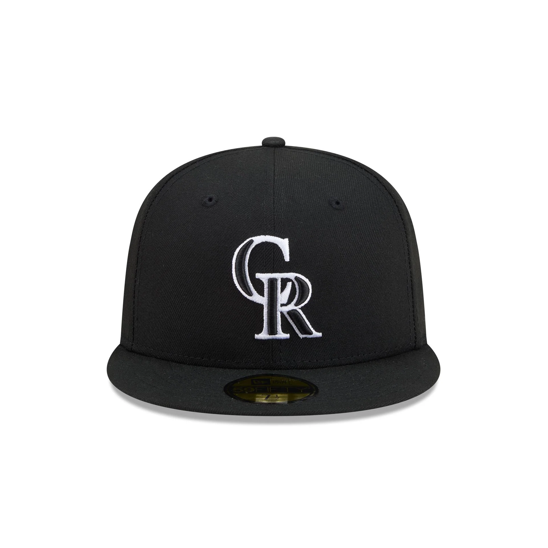 Colorado Rockies Black and White Basic 59FIFTY Fitted Hat - Image 2