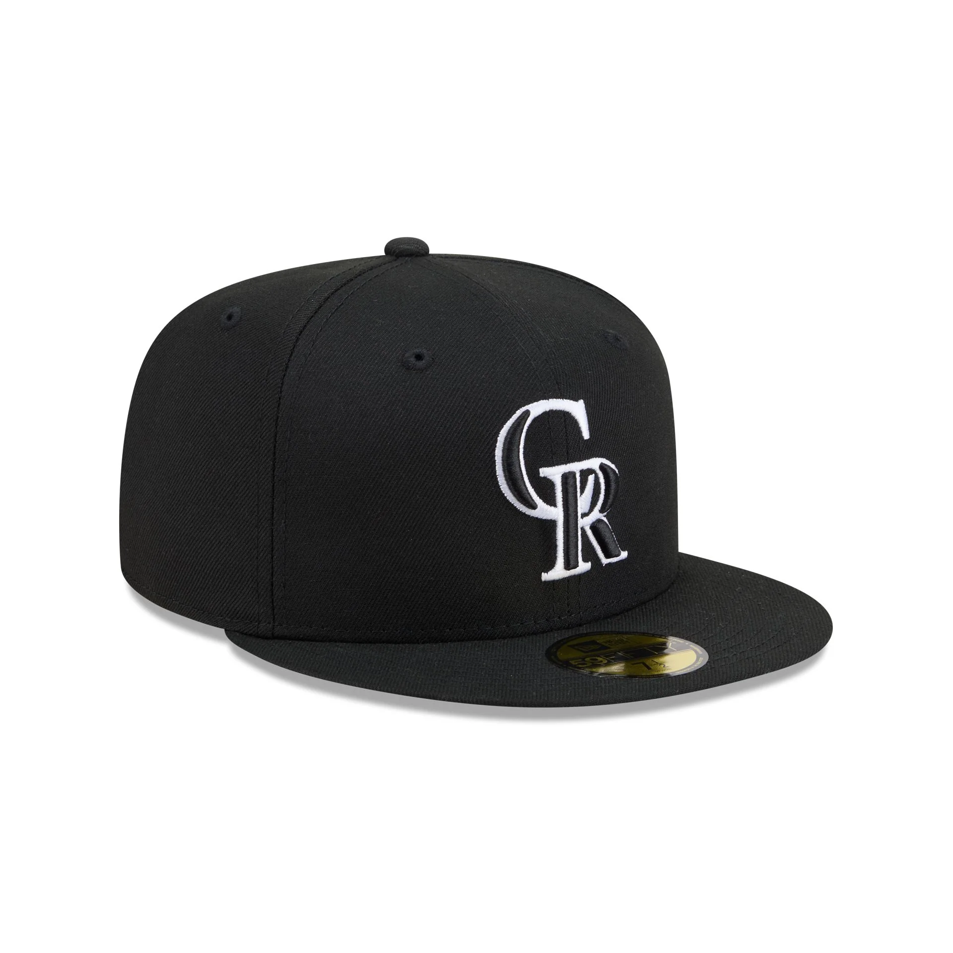 Colorado Rockies Black and White Basic 59FIFTY Fitted Hat - Image 3
