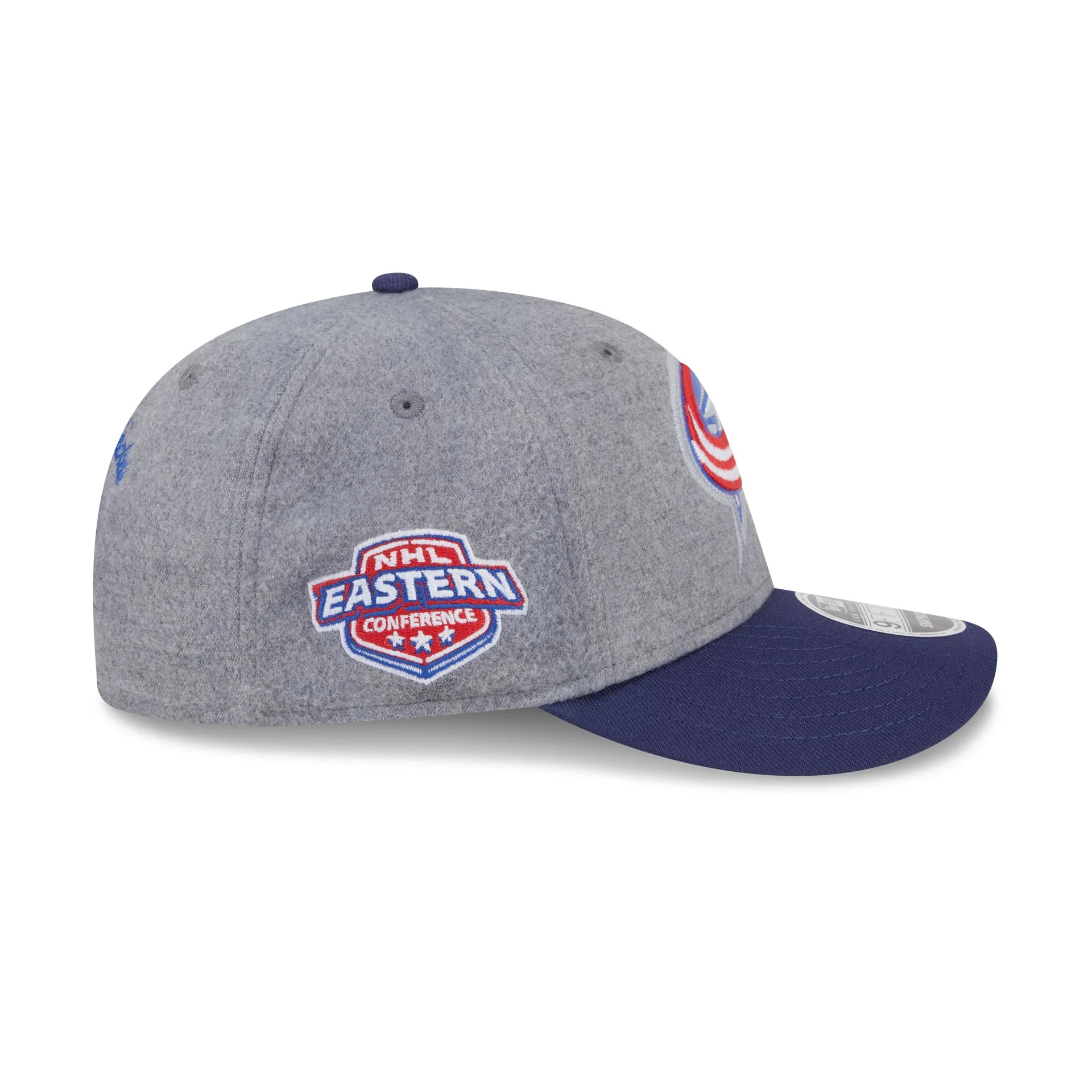 Columbus Blue Jackets Heather Gray Wool Low Profile 9FIFTY Snapback Hat - Image 4