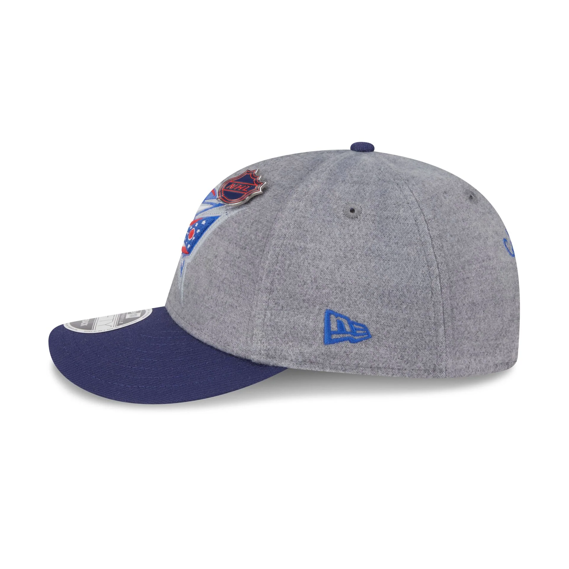 Columbus Blue Jackets Heather Gray Wool Low Profile 9FIFTY Snapback Hat - Image 5