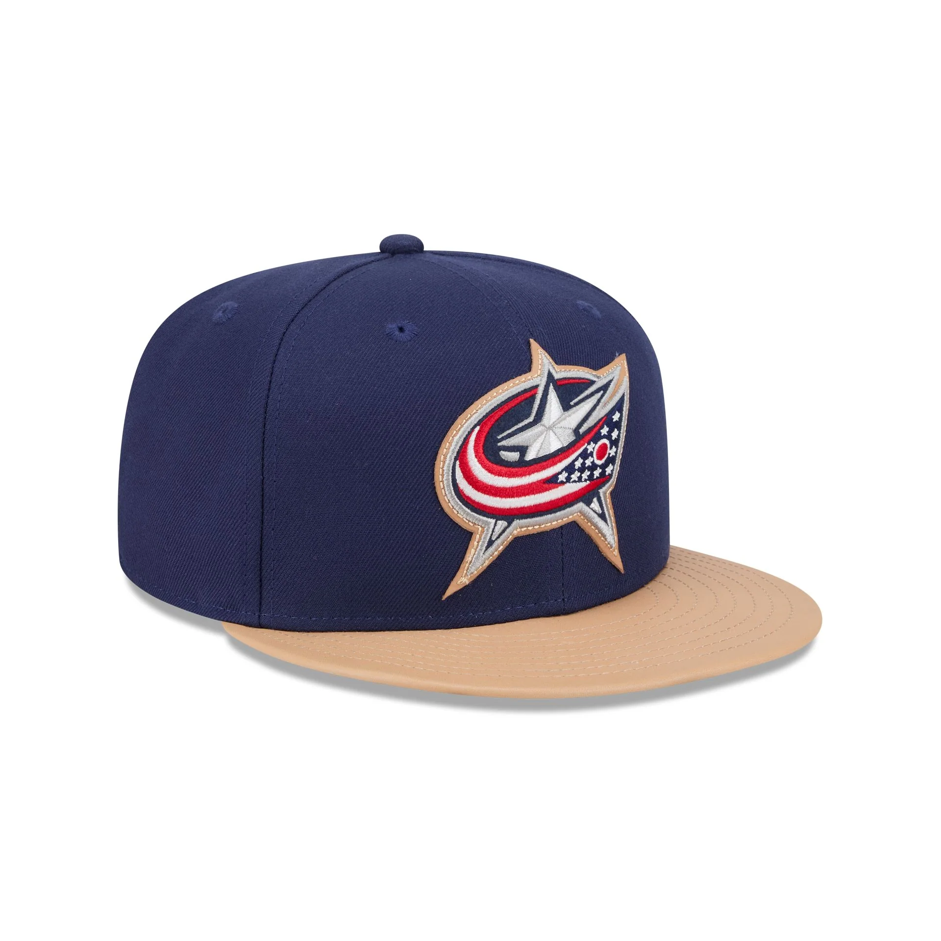 Columbus Blue Jackets Leather Visor 59FIFTY Fitted Hat - Image 3