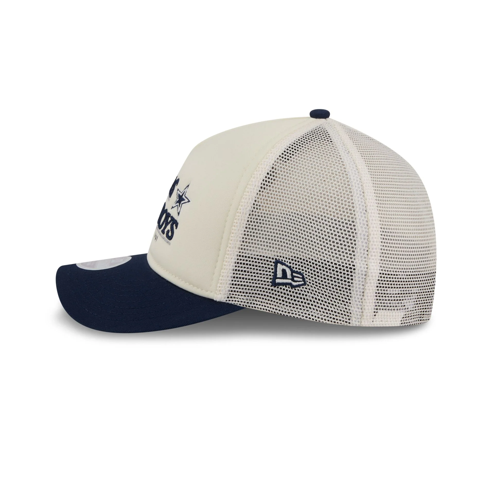Dallas Cowboys Retro Chrome Women's White 9FORTY M-Crown A-Frame Trucker Hat - Image 4
