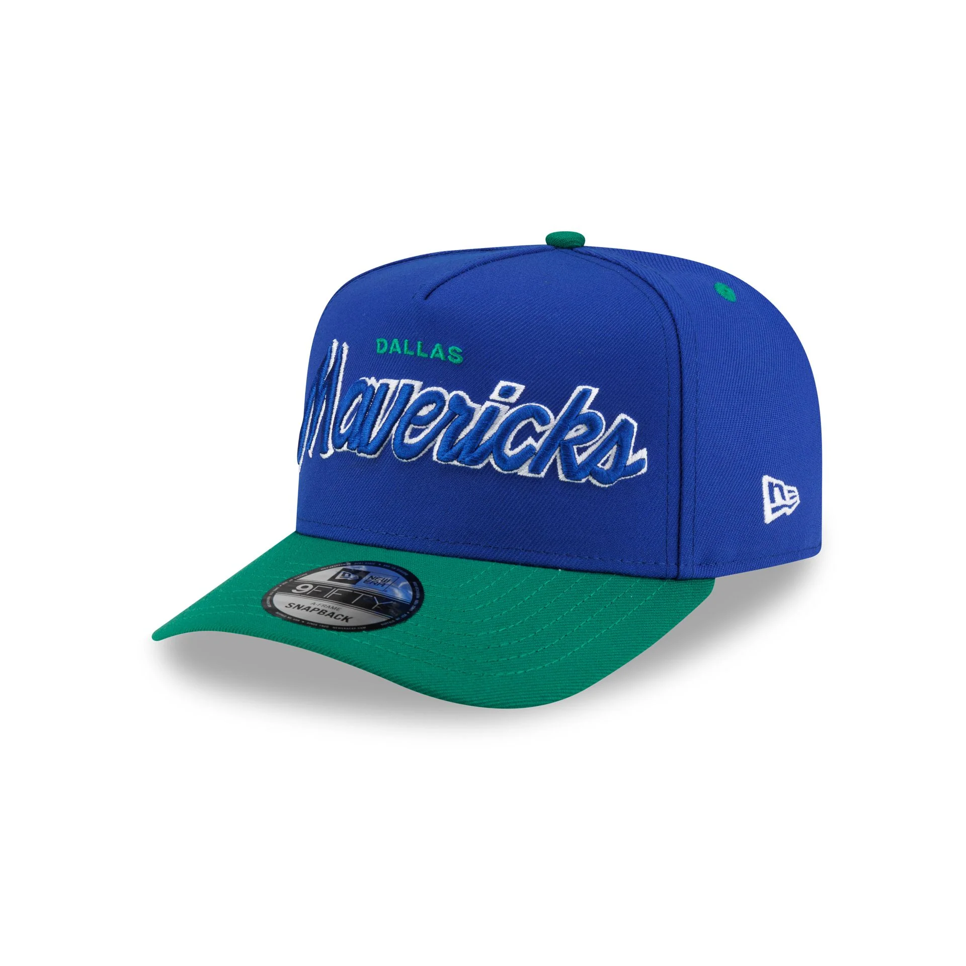 Dallas Mavericks Hardwood Classics 90s Script 9FIFTY A-Frame Snapback Hat - Image 3