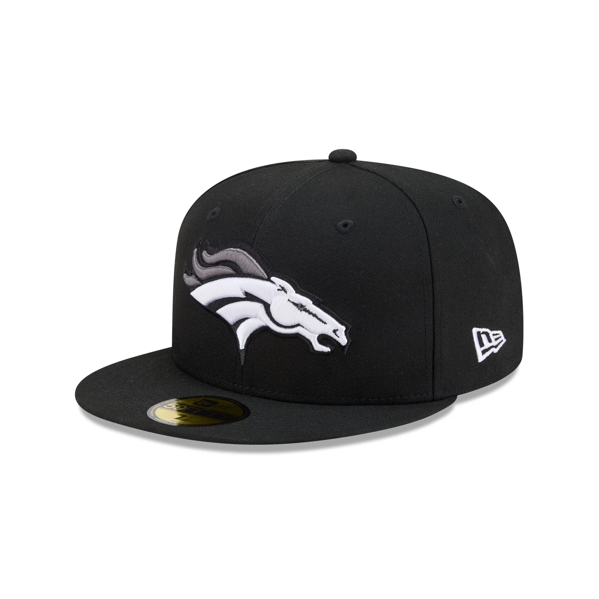 Denver Broncos Black and White Basic 59FIFTY Fitted Hat