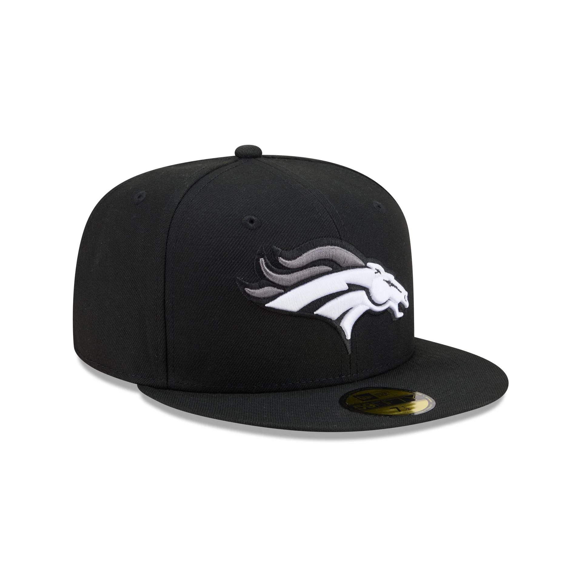 Denver Broncos Black and White Basic 59FIFTY Fitted Hat - Image 3