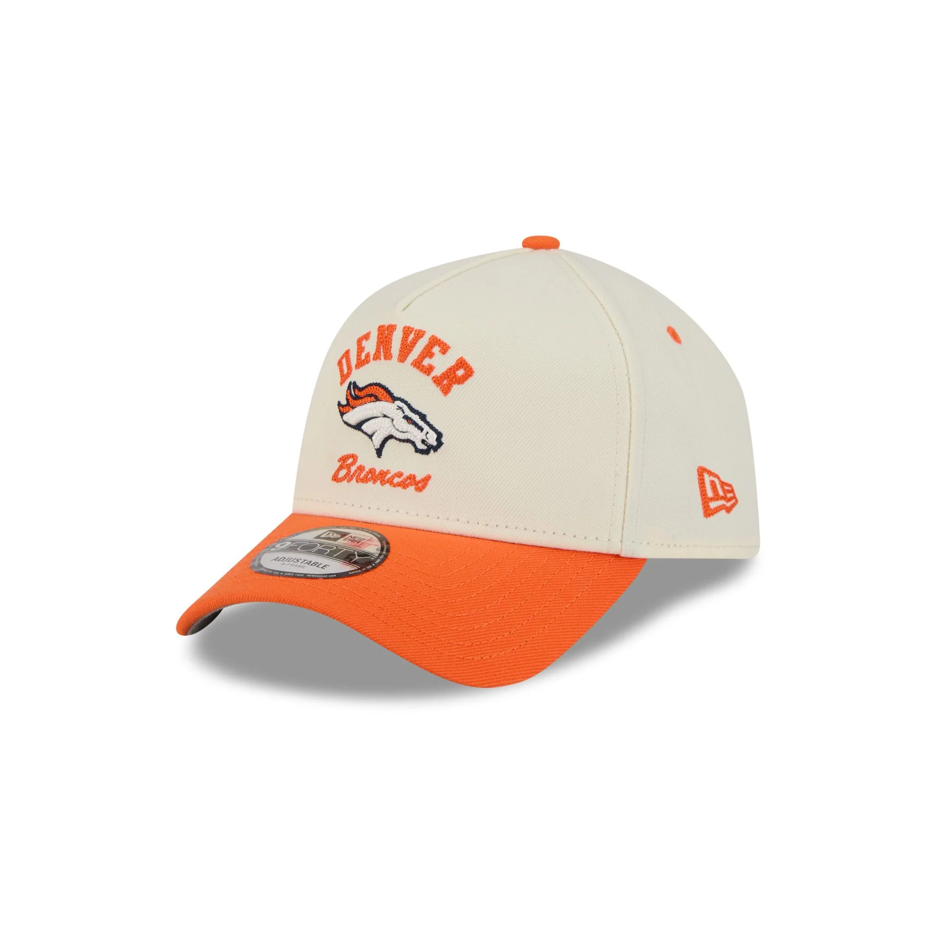 Denver Broncos Chrome White Arched 9FORTY A-Frame Snapback Hat - Image 3
